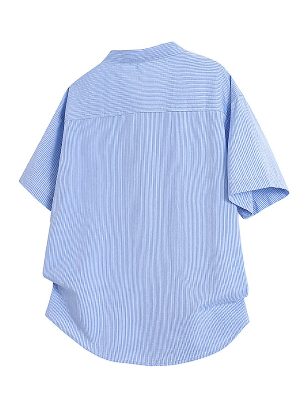 Men's Plus Size Casual Striped Button Up Shirt, image 4
