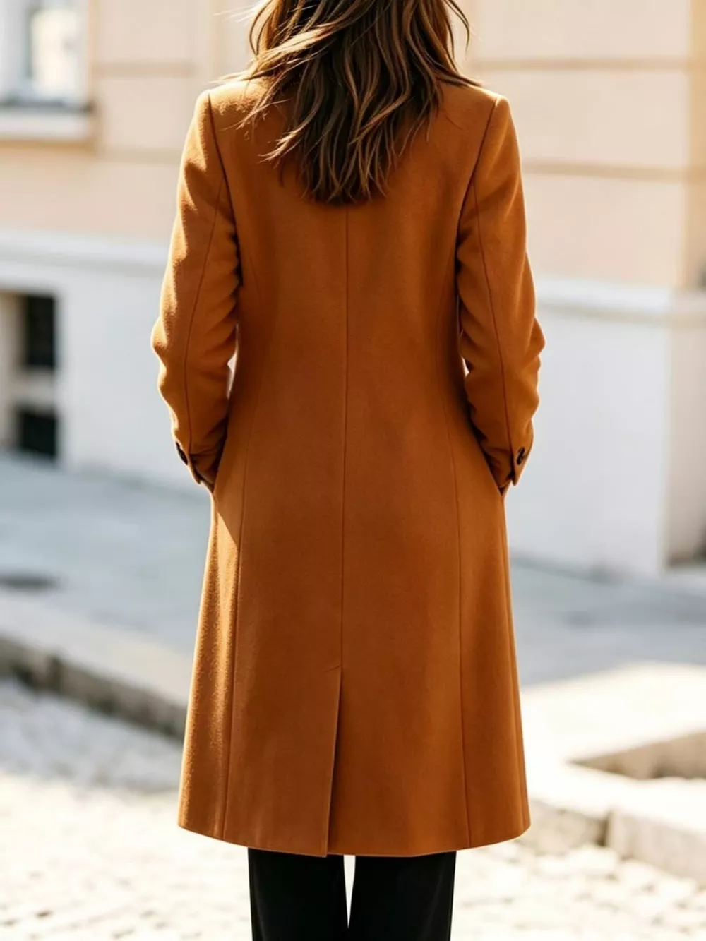 Double-Breasted Lapel Collar Coat, image 11