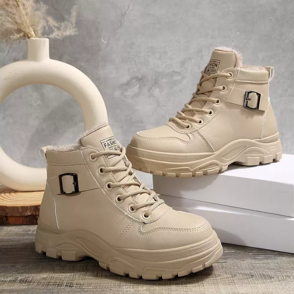 Lace-Up Ankle Boots with Buckle Detail, image 10
