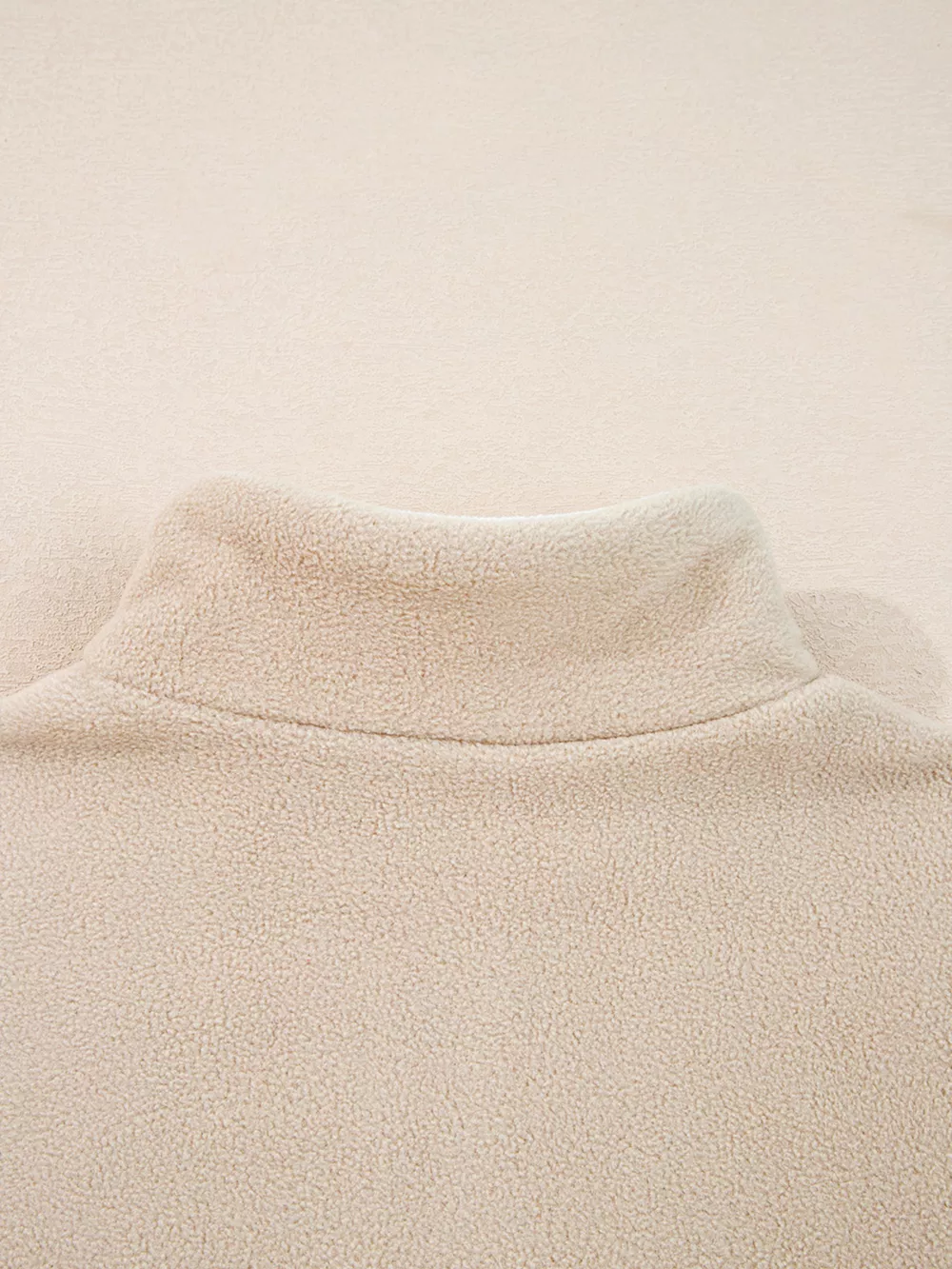 Fleece Colorblock Patchwork Zipped Neck Pullover Sweatshirt, image 9