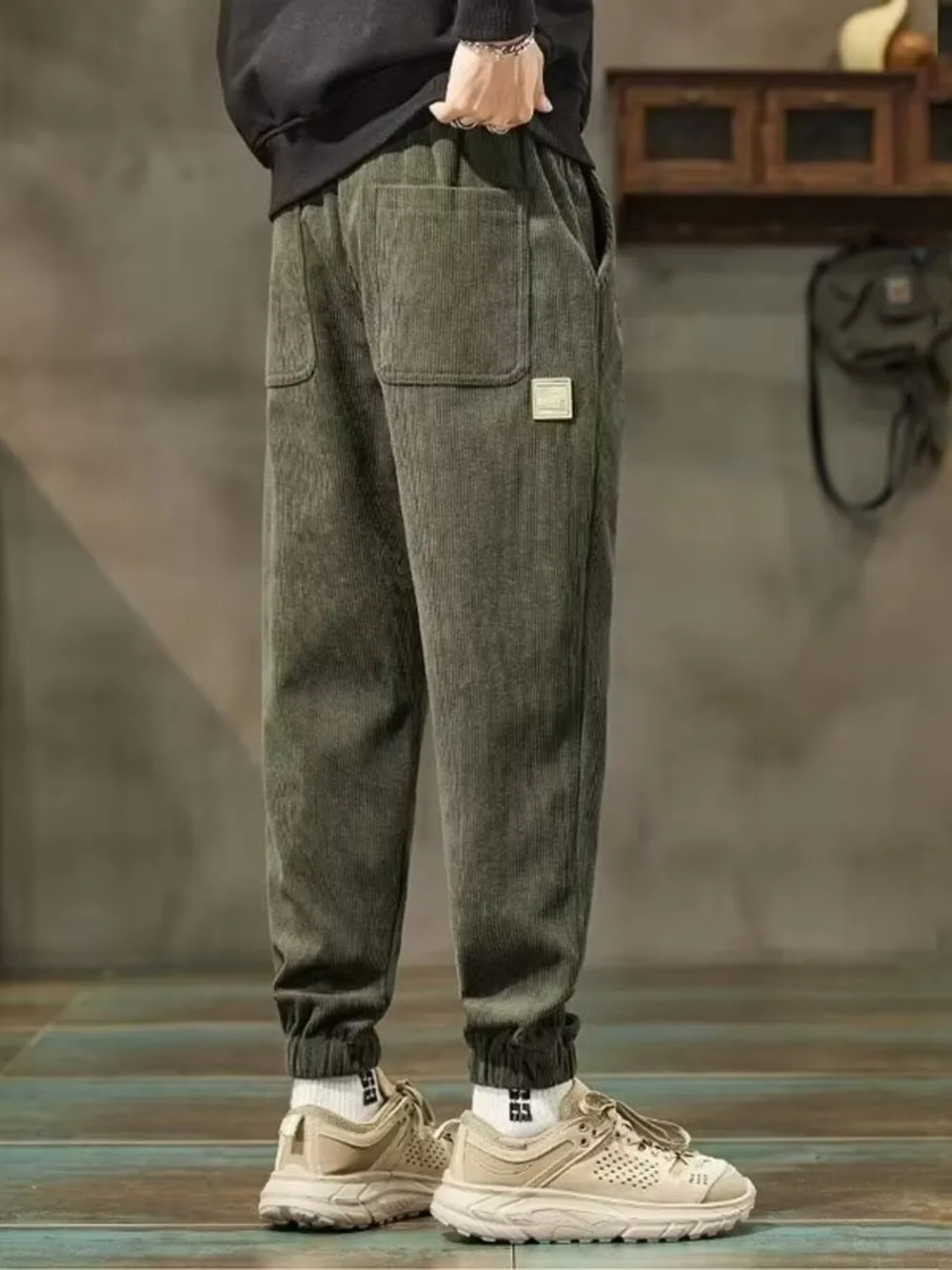 Men's Plus Size Drawstring Wide Leg Pants, image 4