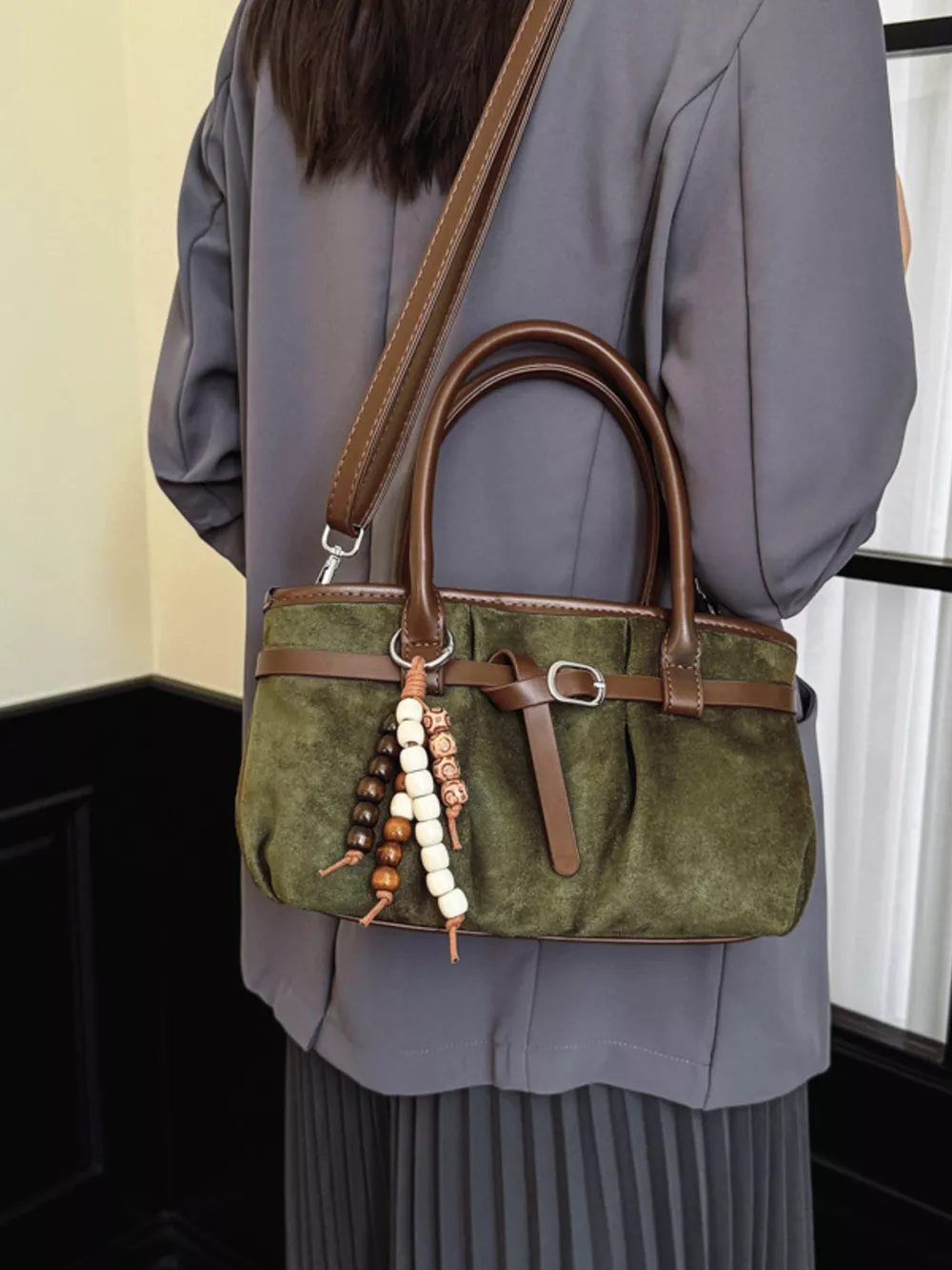 Vintage Ruched Crossbody Bag, image 4