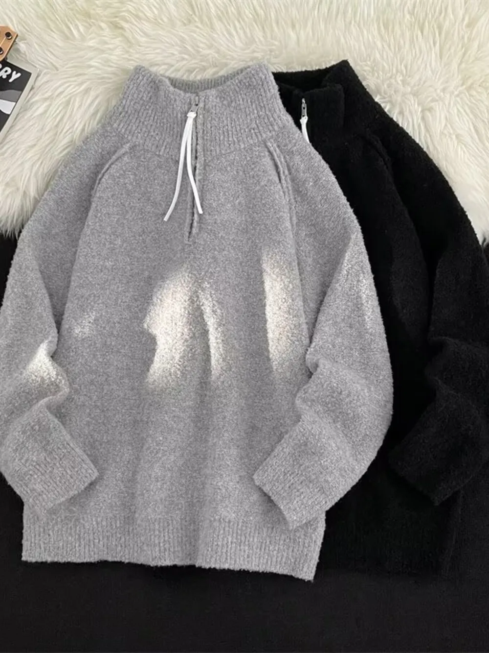 Men's Half-Zip High Neck Sweater, image 4