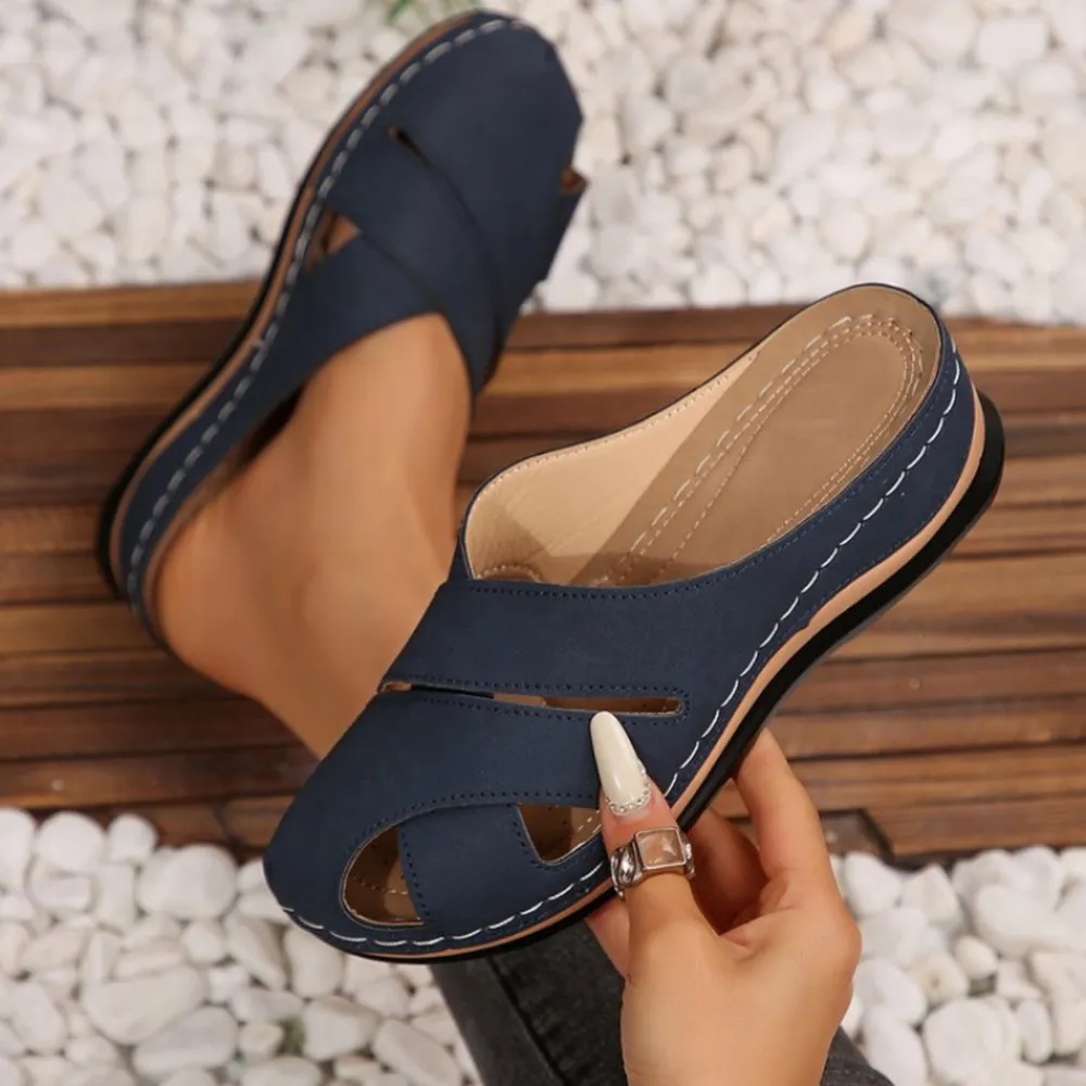 Round Toe Wedge Sandals, image 6