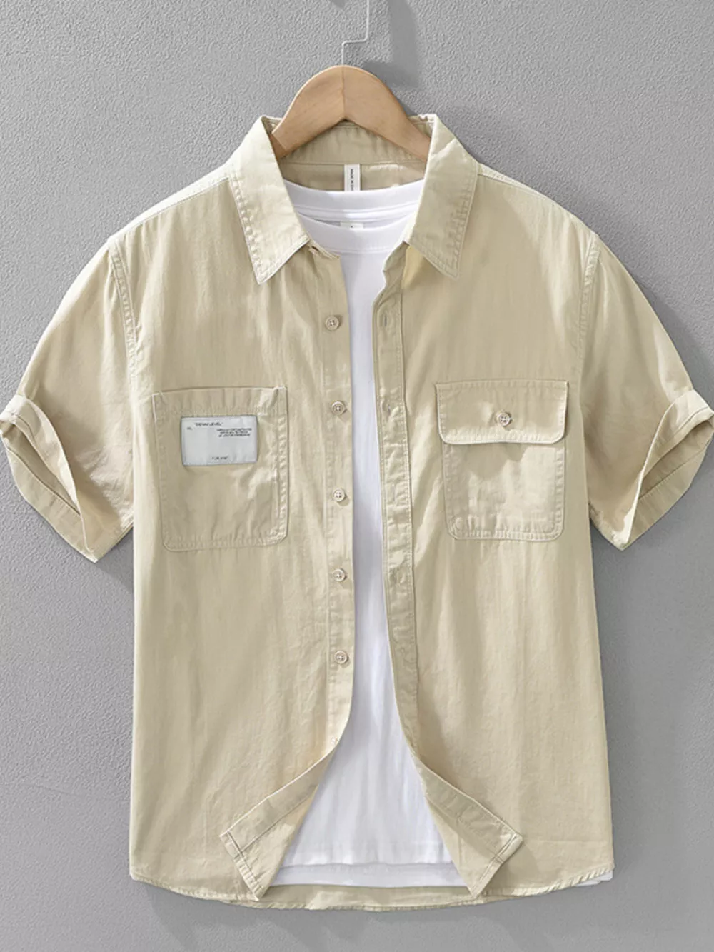Men's Plus Size Button Up Short Sleeve Shirt, image 3