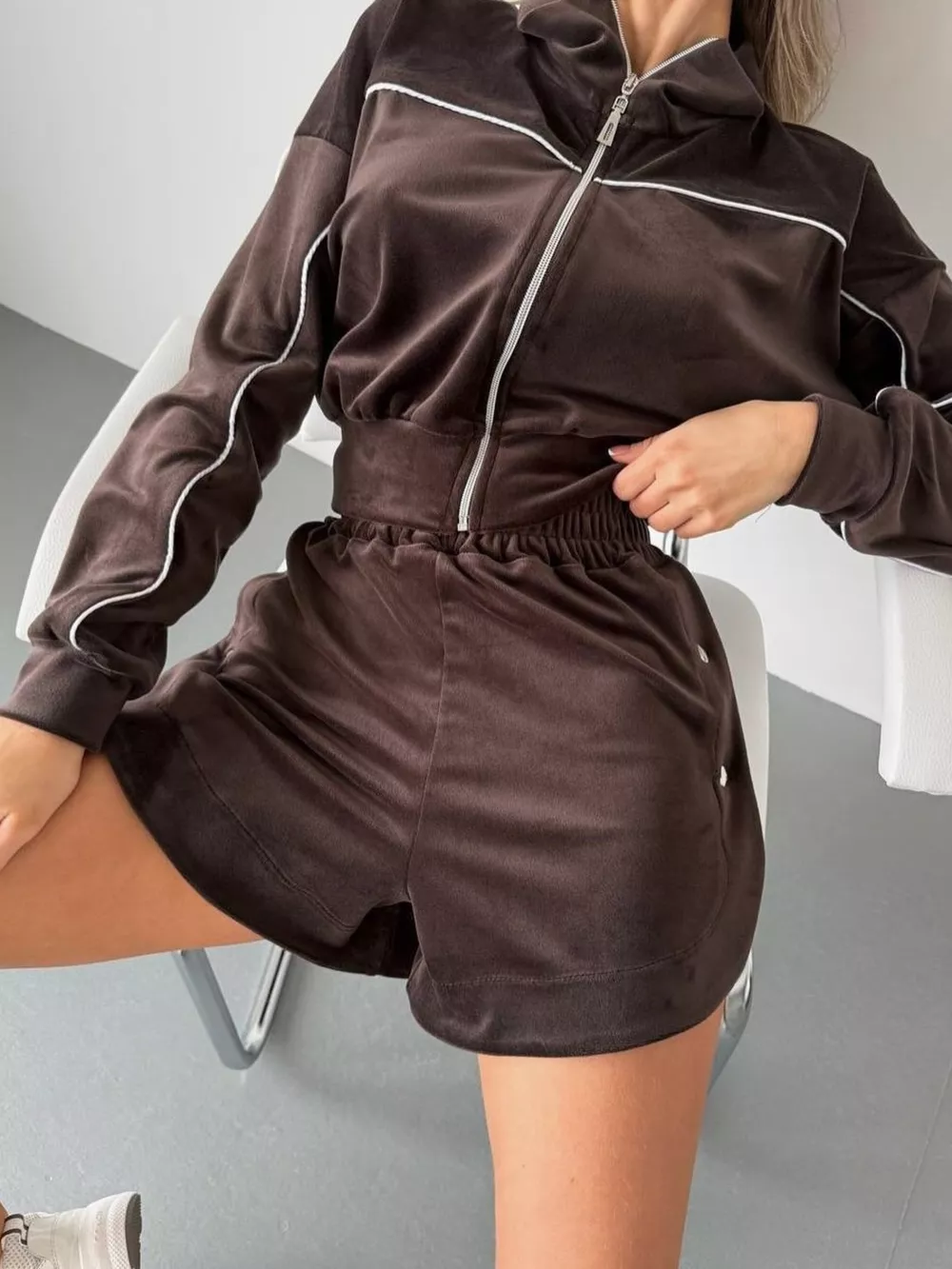 Zip-Up Outerwear and Shorts Set, image 3