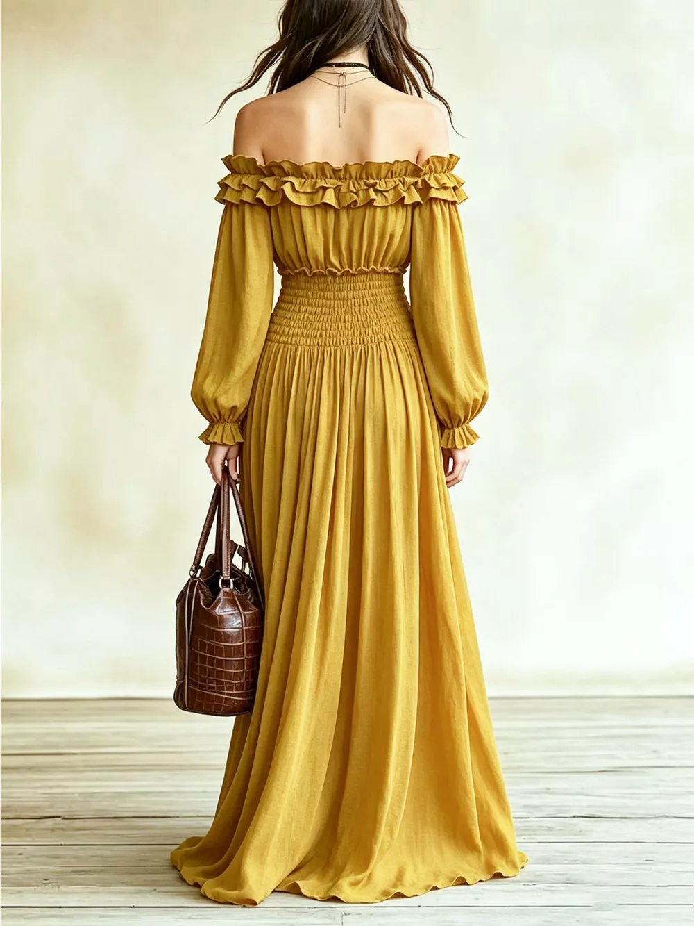 Full Size Off-Shoulder Ruffled Maxi Dress with Smocked Waist Plus Size, image 15