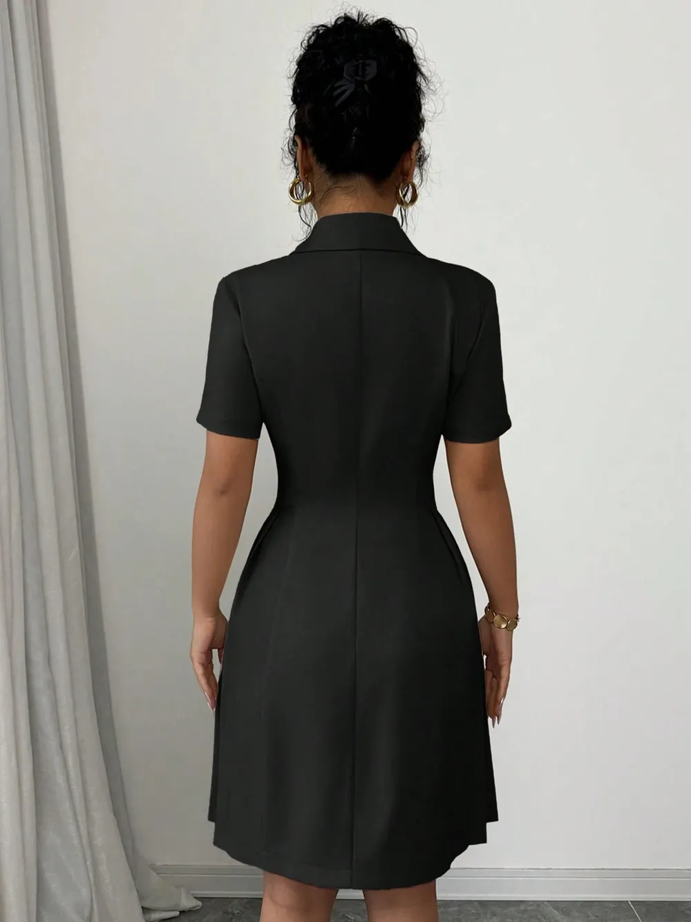 Double-Breasted Short Sleeve Dress, image 5