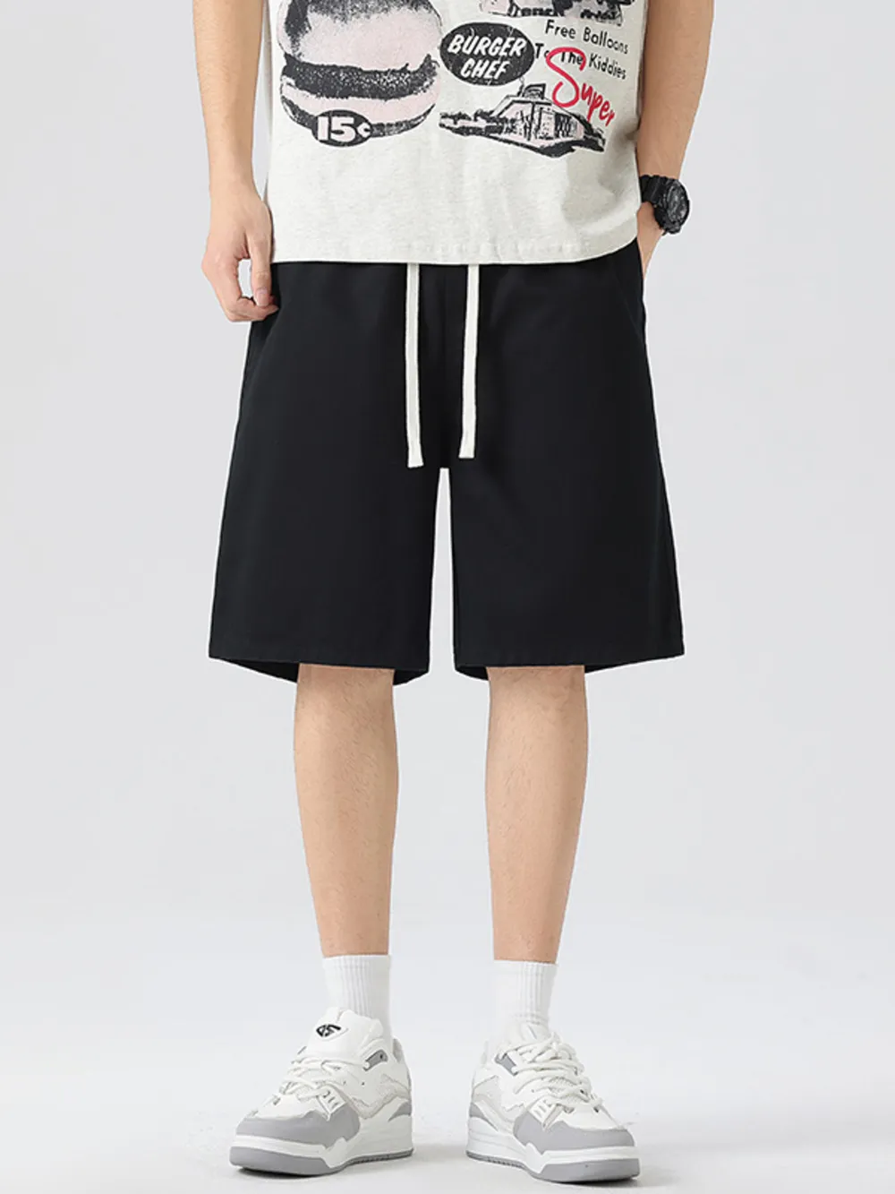 Men's Full Size Wide-Leg Shorts Plus Size