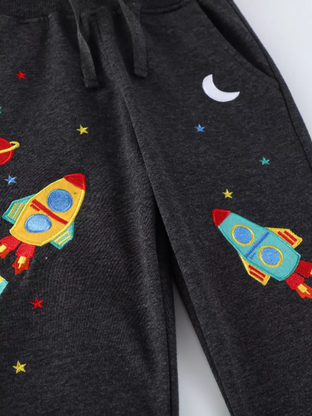Children's Space Rocket Embroidered Joggers, image 3