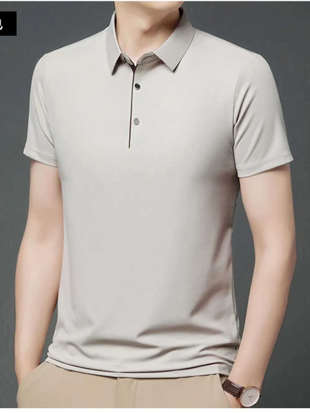 Men's Plus Size Button Detail Short Sleeve Polo