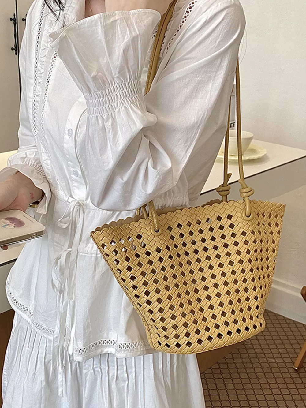 Woven Leather Shoulder Bag, image 2