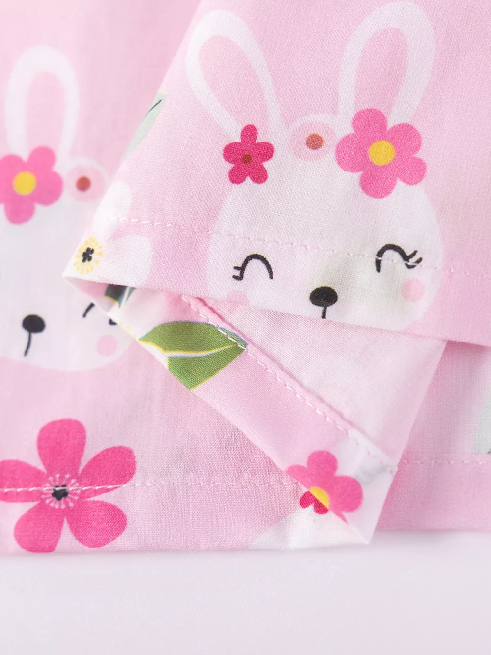 Children's Bunny & Floral Print Peter Pan Collar Dress, image 4
