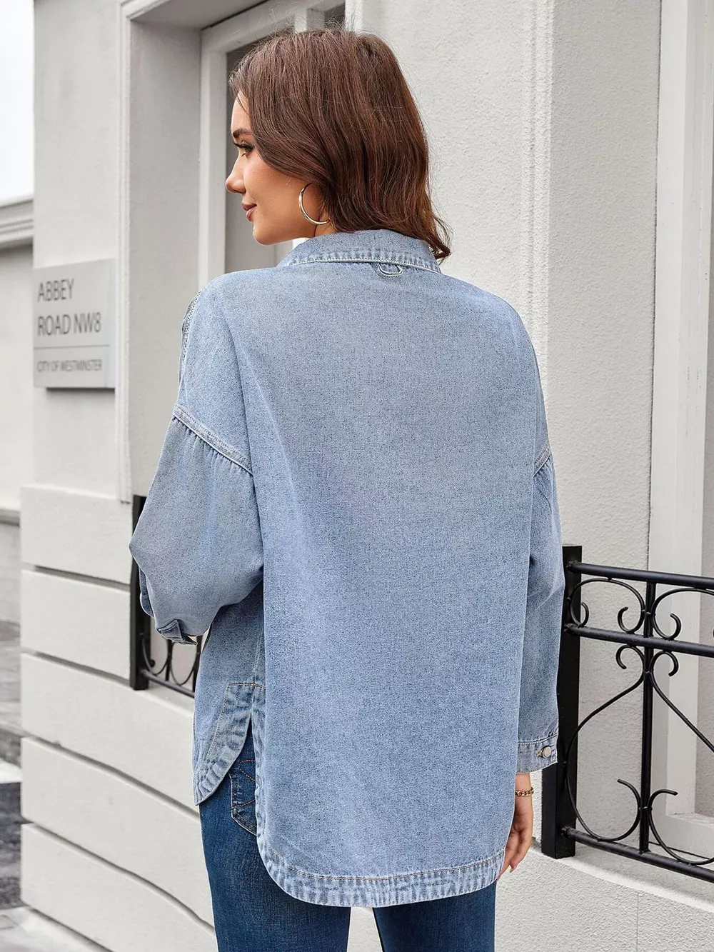 Vintage Wash Button-Down Denim Jacket, image 3