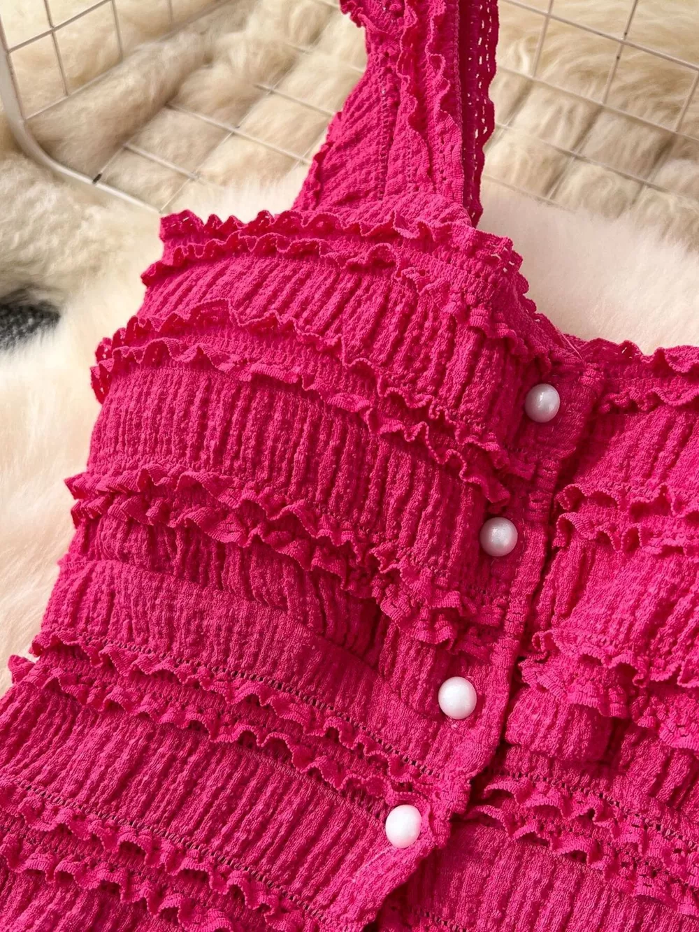 Textured Crop Top and Tiered Skirt Set, image 5