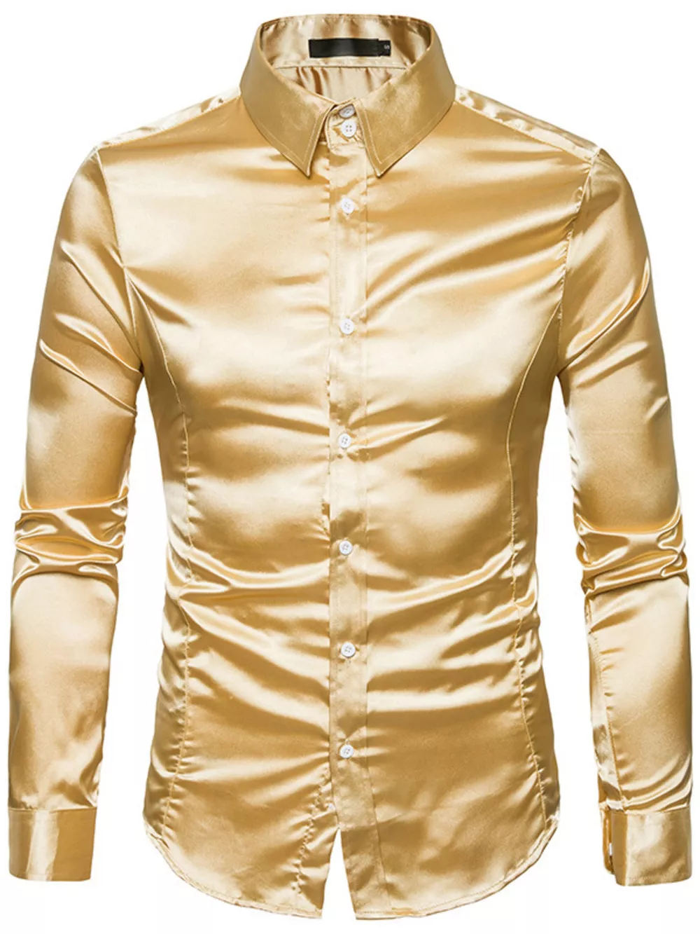 Men's Satin Long Sleeve Shirt
