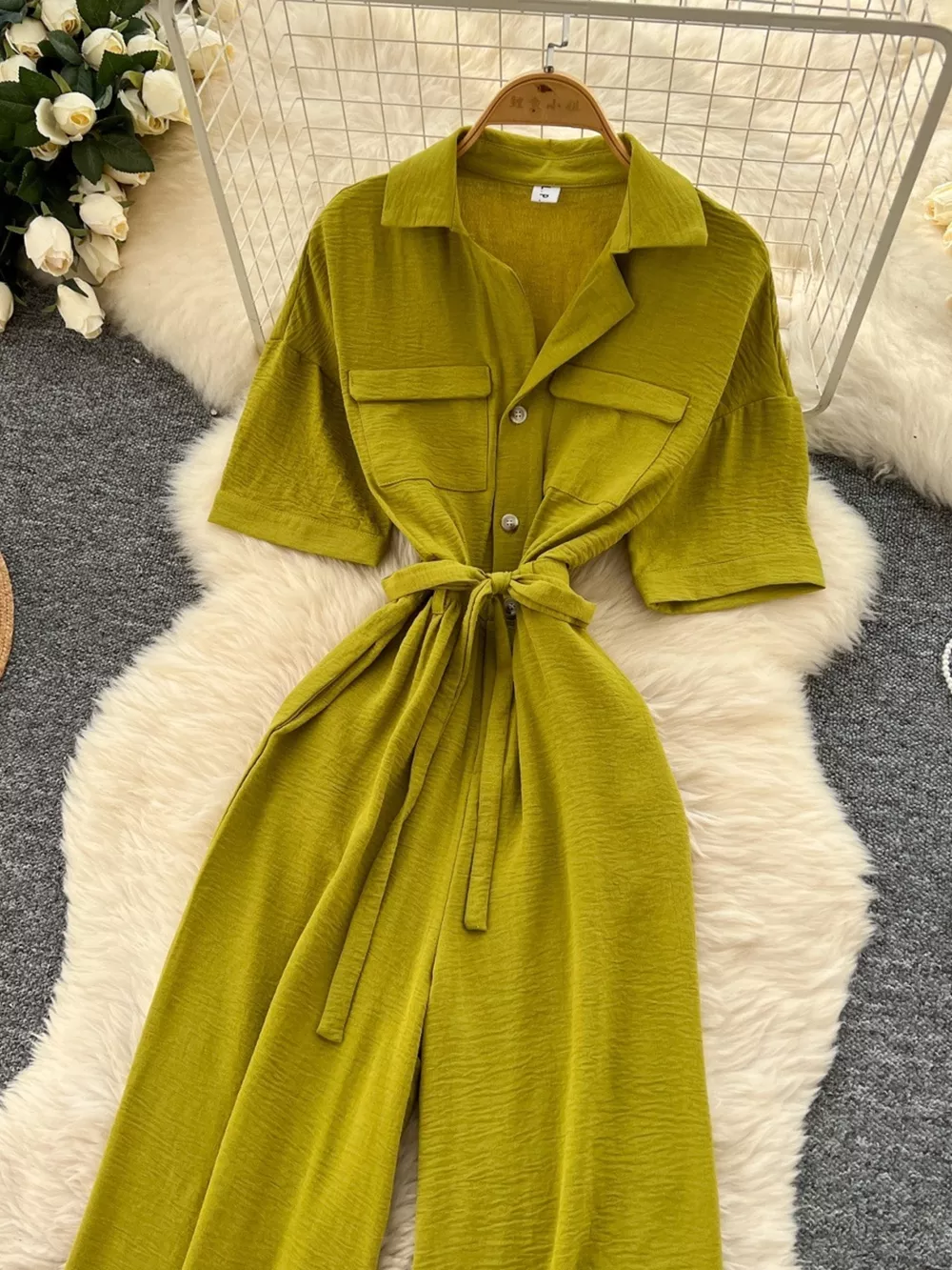 Tie Waist Wide Leg Jumpsuit, image 15