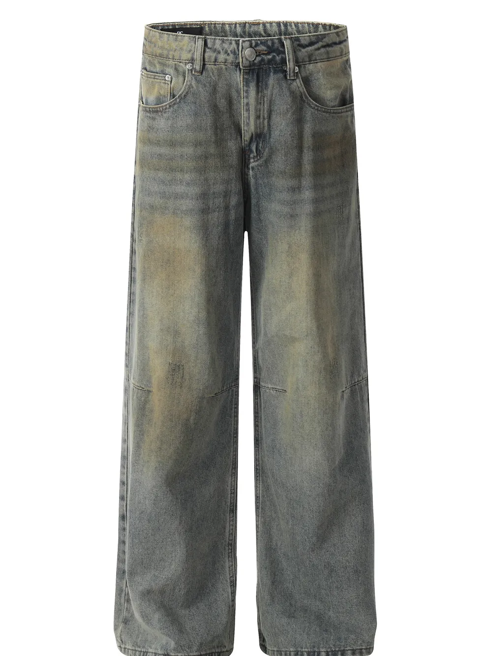 Men's Washed Wide Leg Jeans, image 2