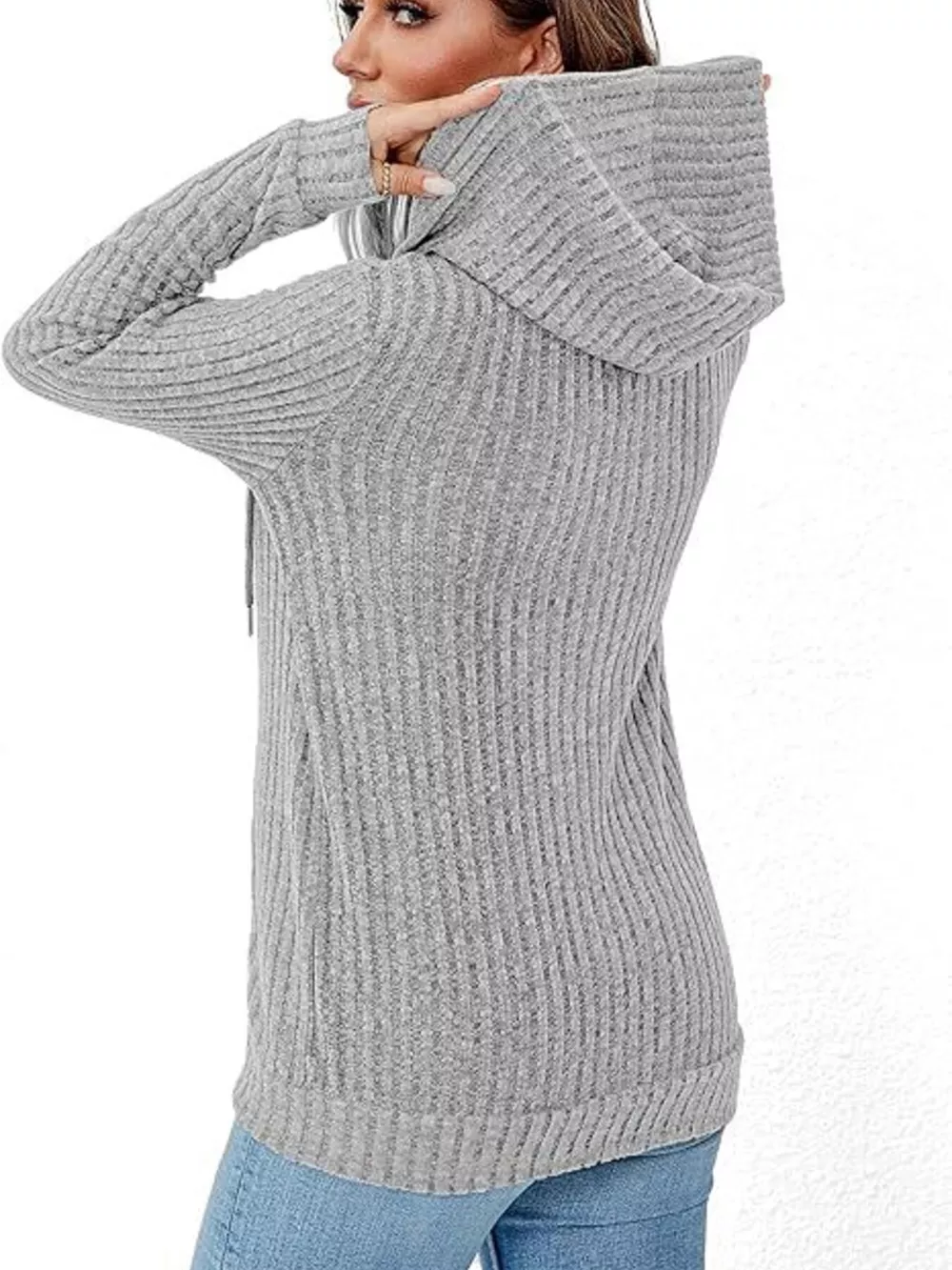 Ribbed Zip Up Hooded Outerwear, image 19