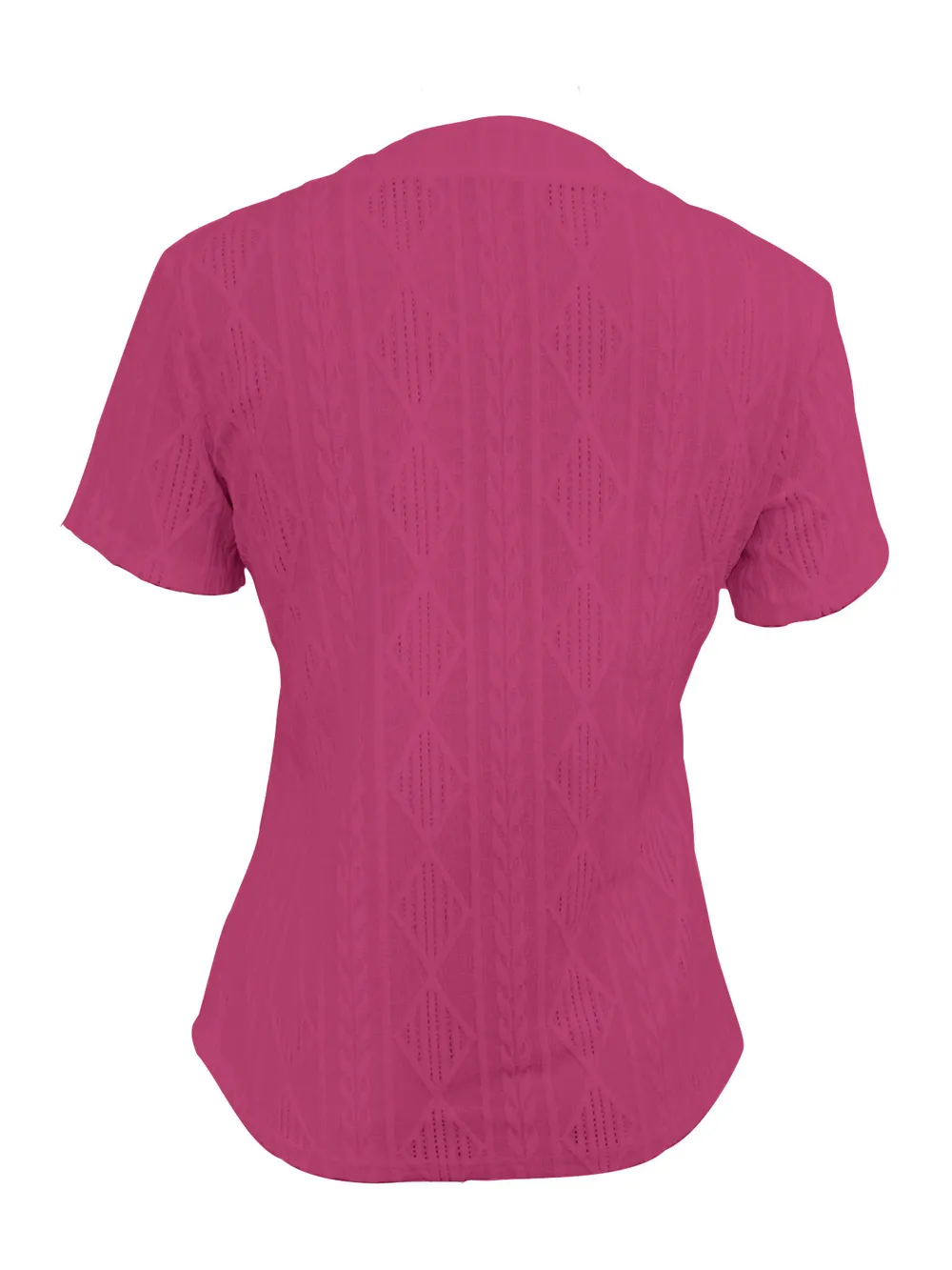 Textured Notched Short Sleeve Blouse, image 11