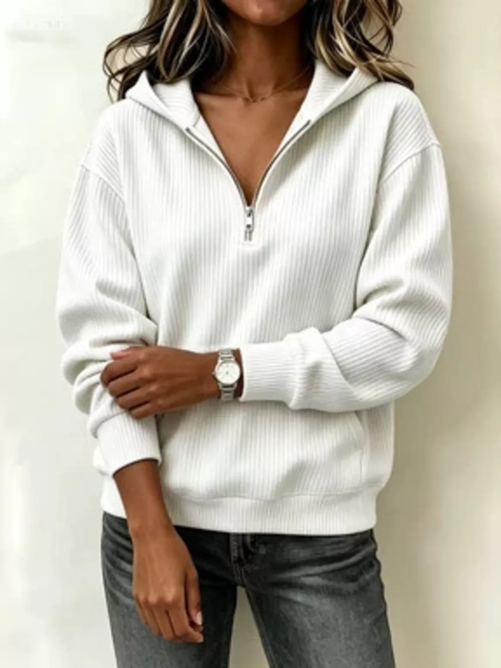 Kangaroo Pocket Half-Zip Hoodie, image 4