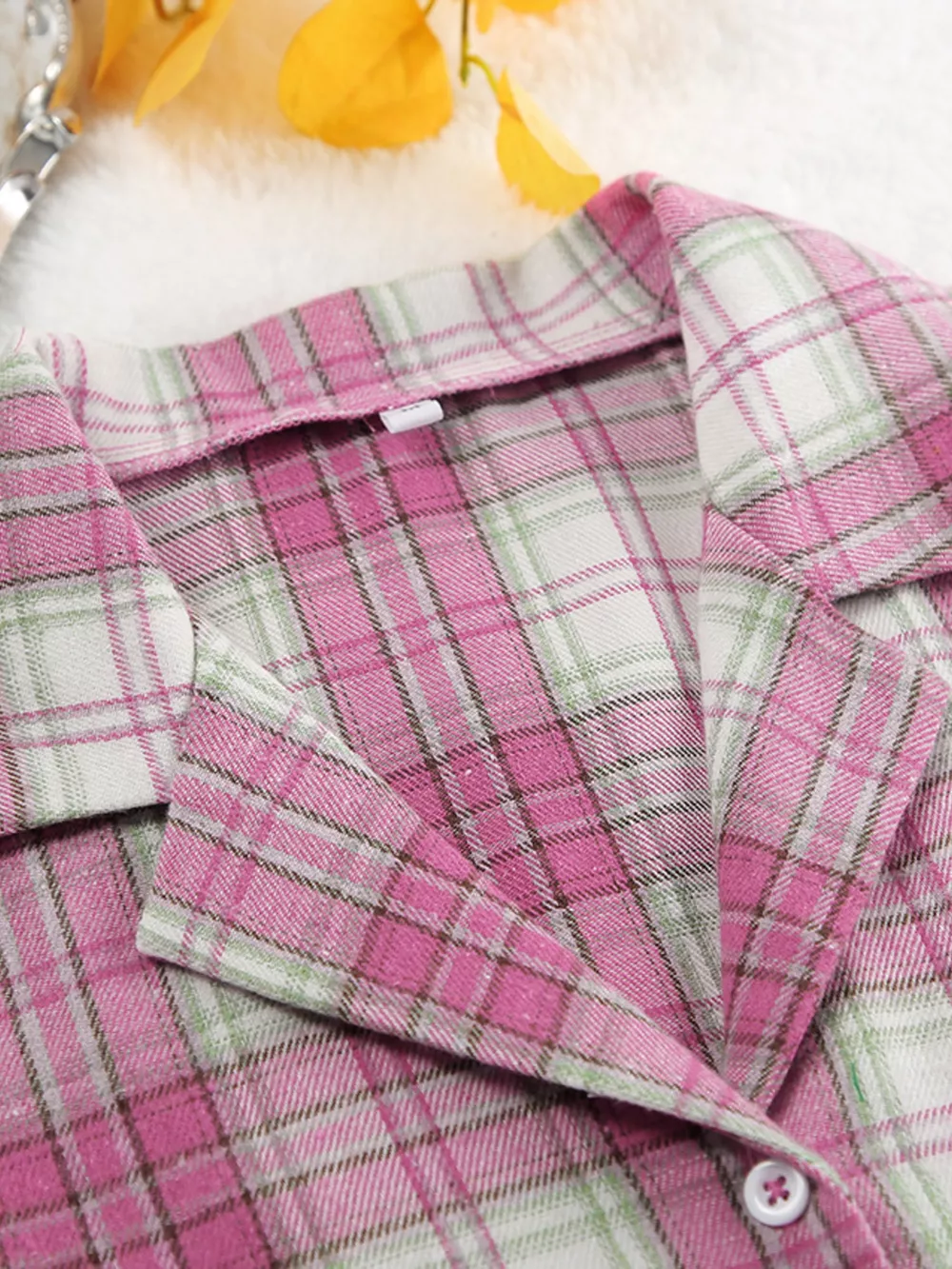 Plaid Long Sleeve Shirt and Pants Set, image 5