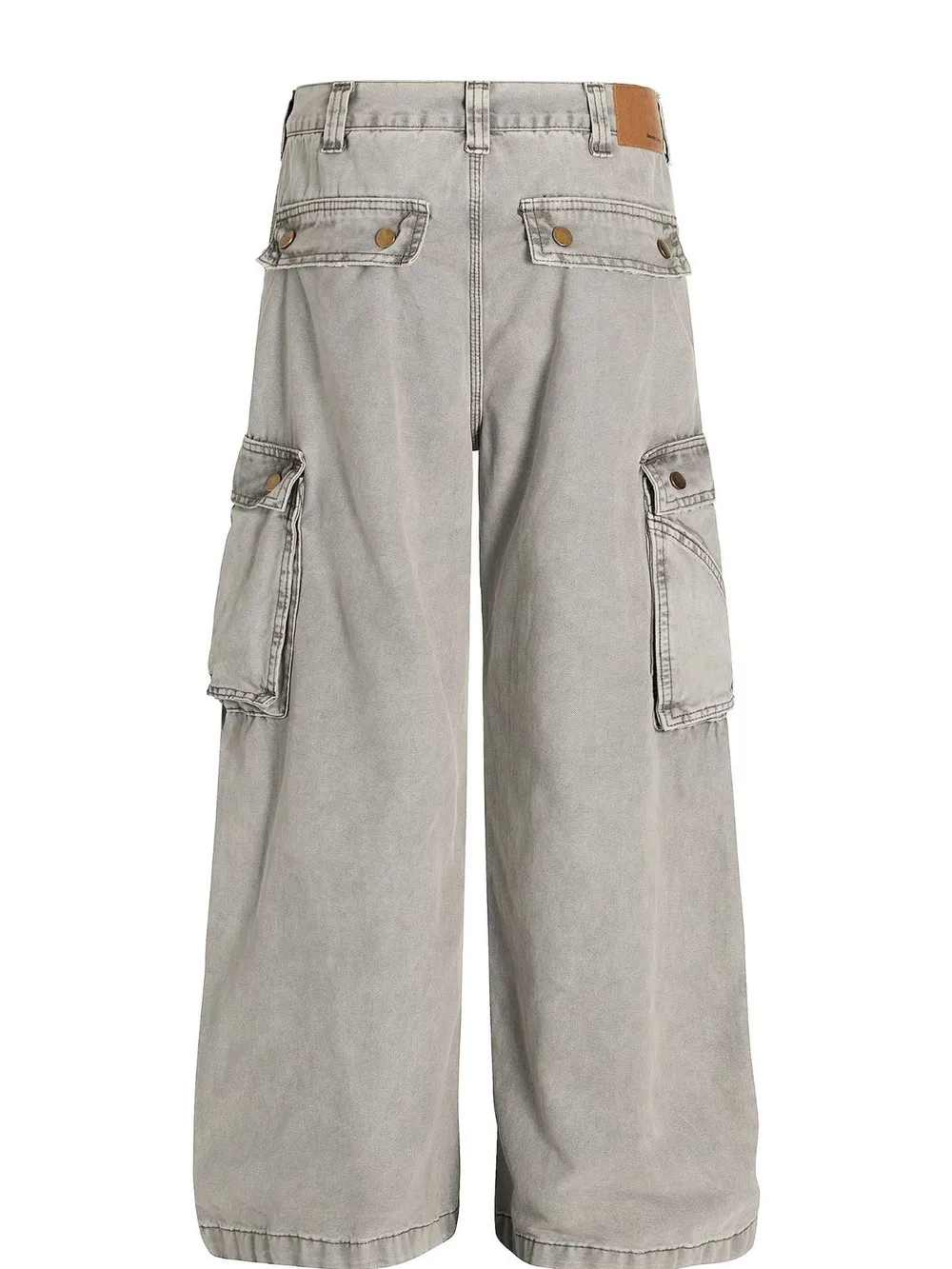 Men's Washed Wide Leg Cargo Jeans with Multiple Pockets, image 3