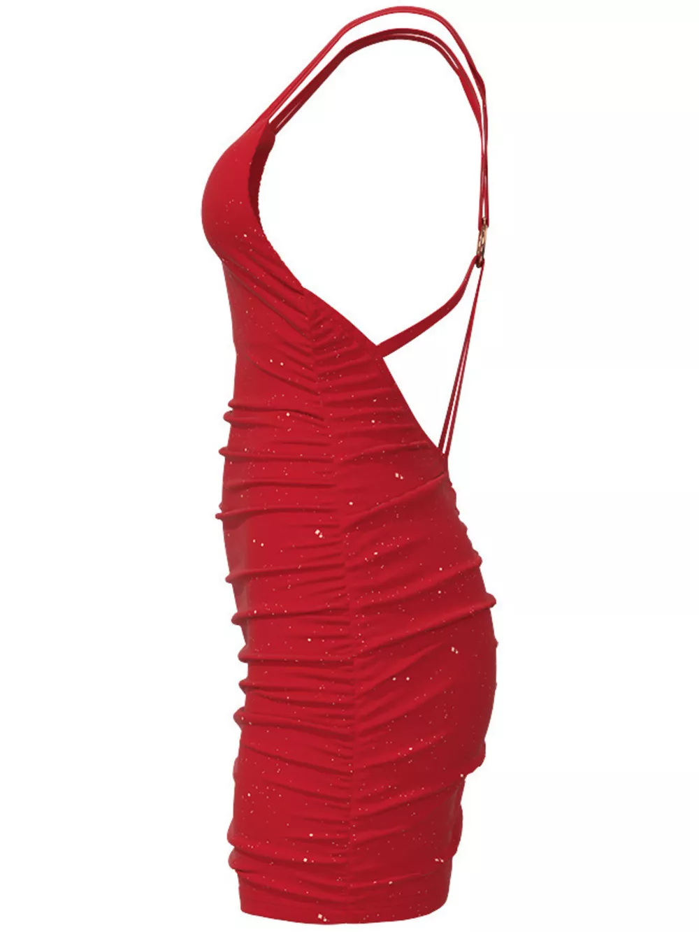 Glitter Ruched Bodycon Mini Dress, image 5