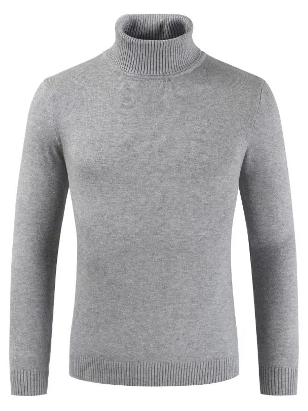 Men's Plus Size Turtleneck Long Sleeve Sweater, image 3