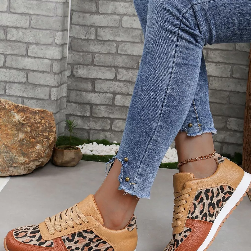 Leopard Print Casual Sneakers, image 6