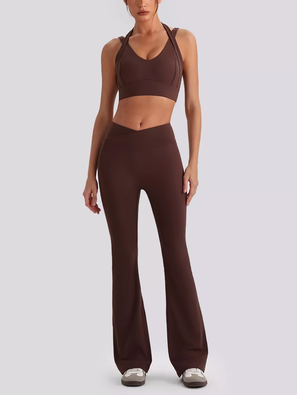 Seamless Criss-Cross V-Neck Tank and Leggings Active Set, image 8