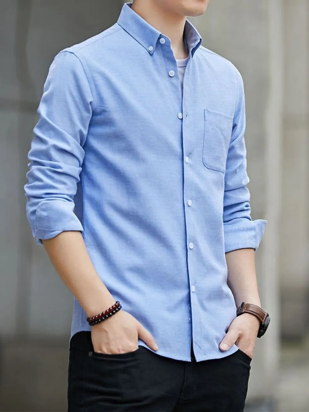 Men's Plus Size Button Up Long Sleeve Shirt, image 2