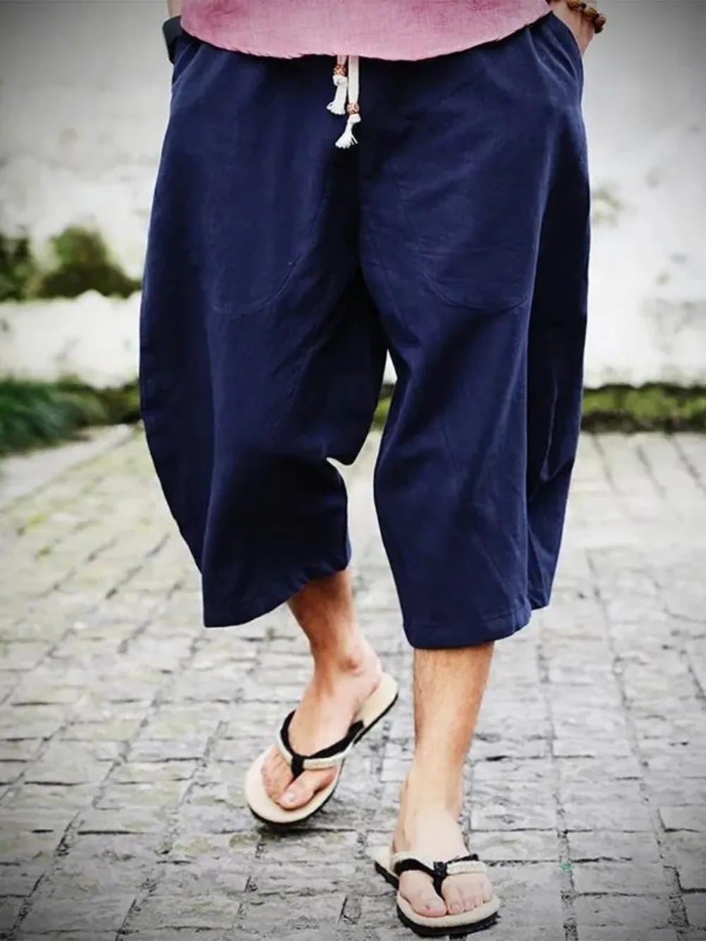 Men's Plus Size Loose Fit Cropped Pants, image 4