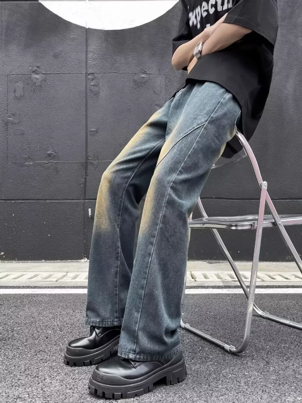 Men's Plus Size Wash Straight Leg Jeans, image 4