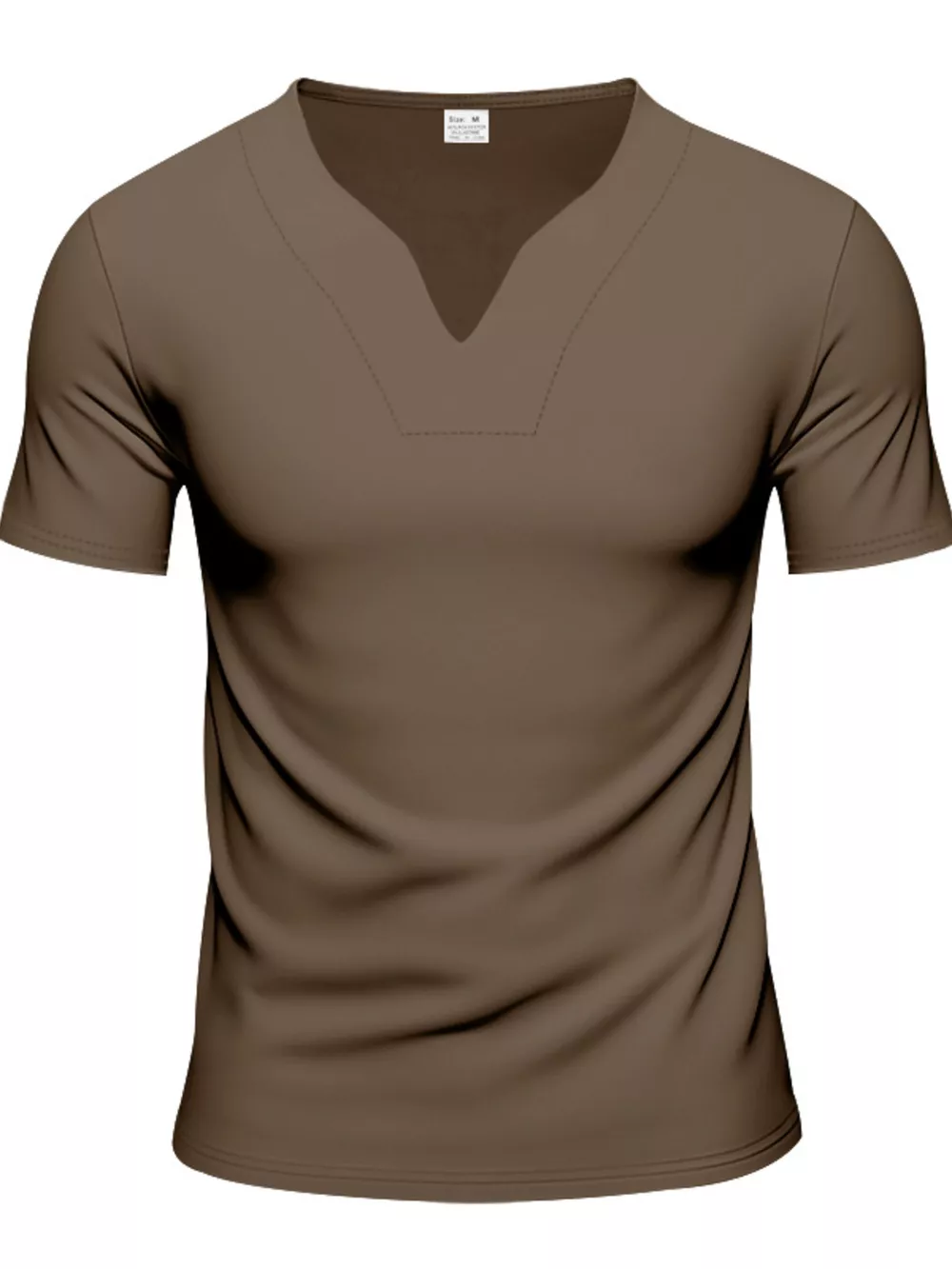 Men's Full Size Casual V-Neck Short Sleeve T-Shirt Plus Size, image 7