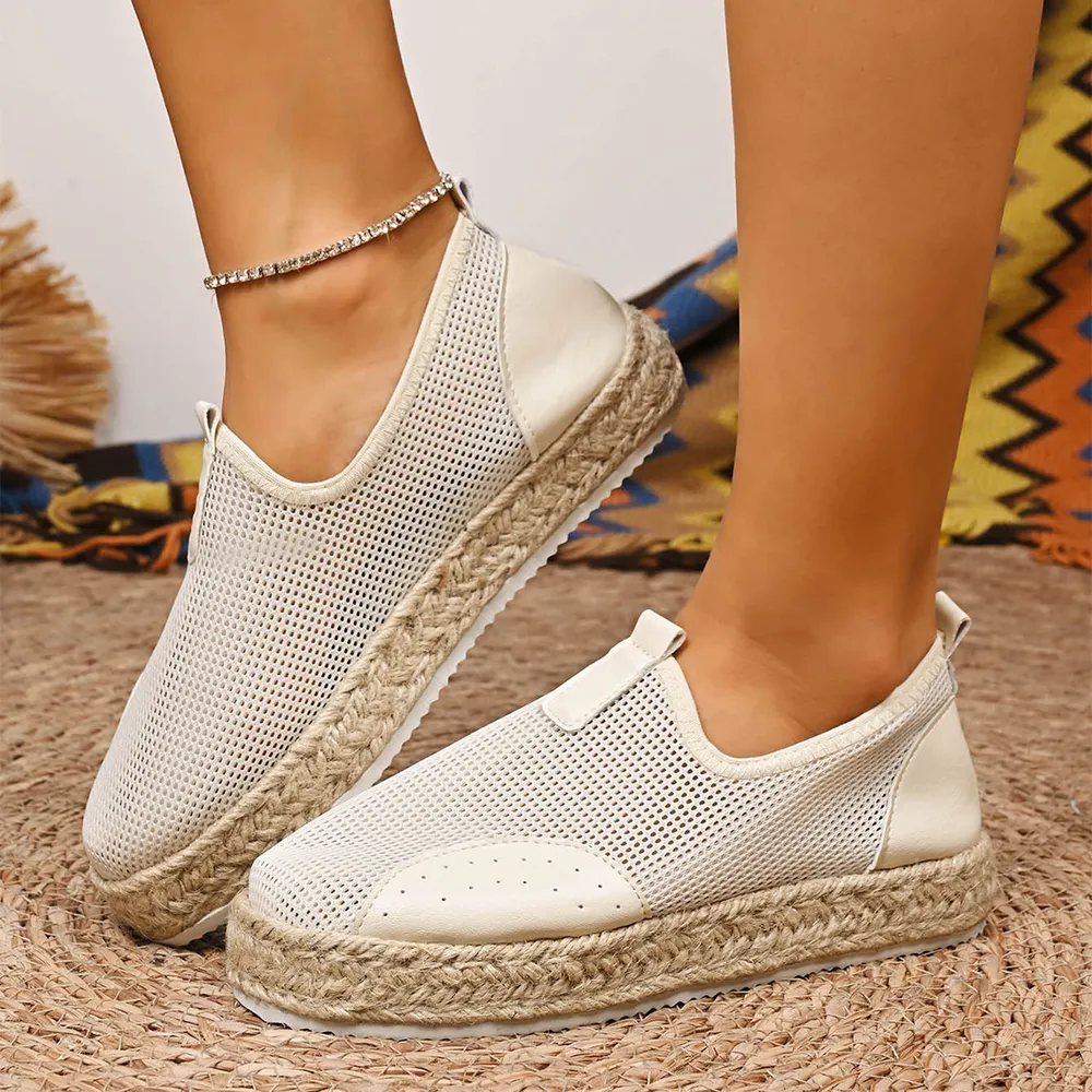 Mesh Espadrille Platform Slip-Ons, image 10