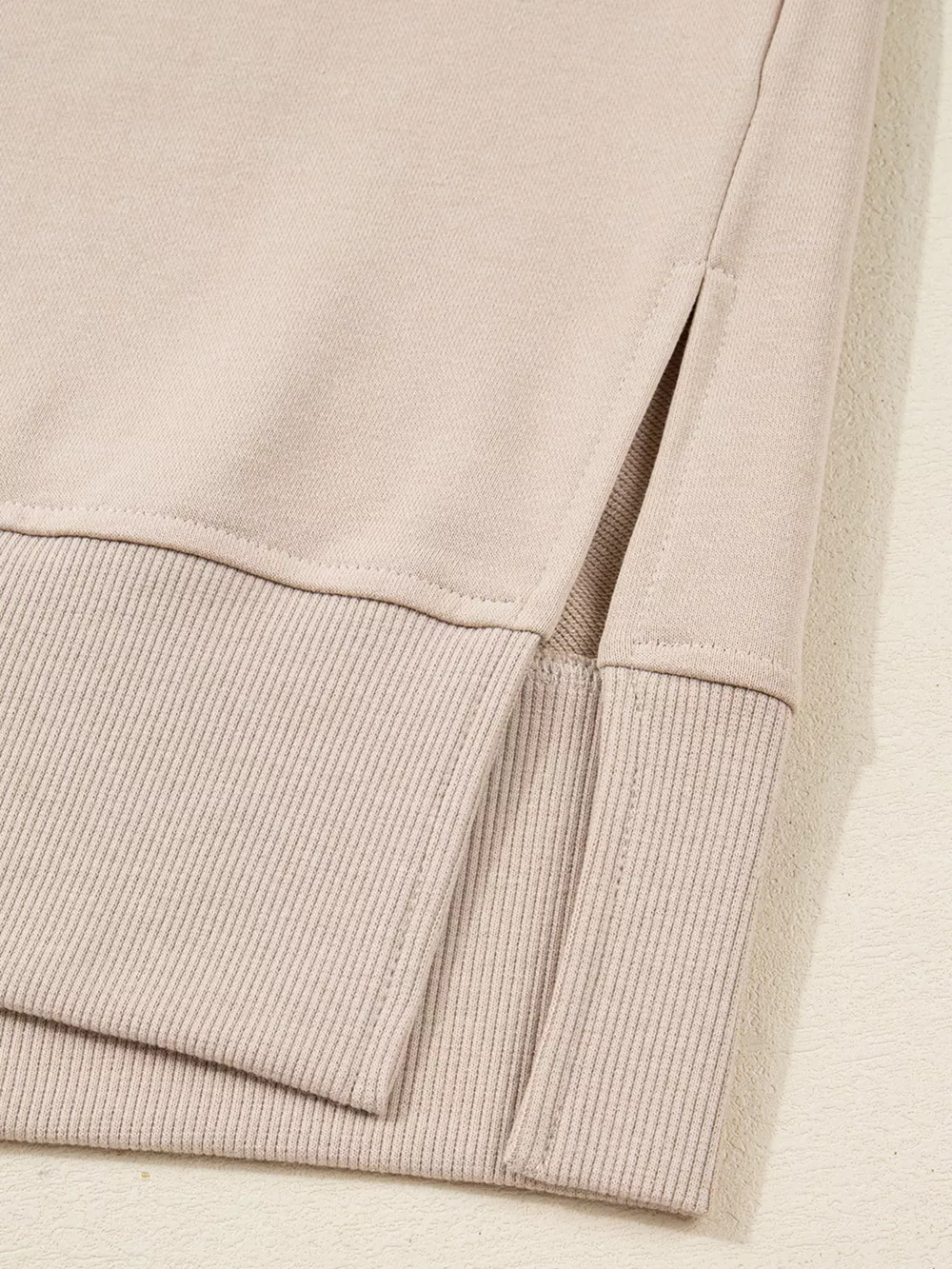Solid Color Oversize Slit Sweatshirt and Ribbed Leggings 2pcs Set, image 9