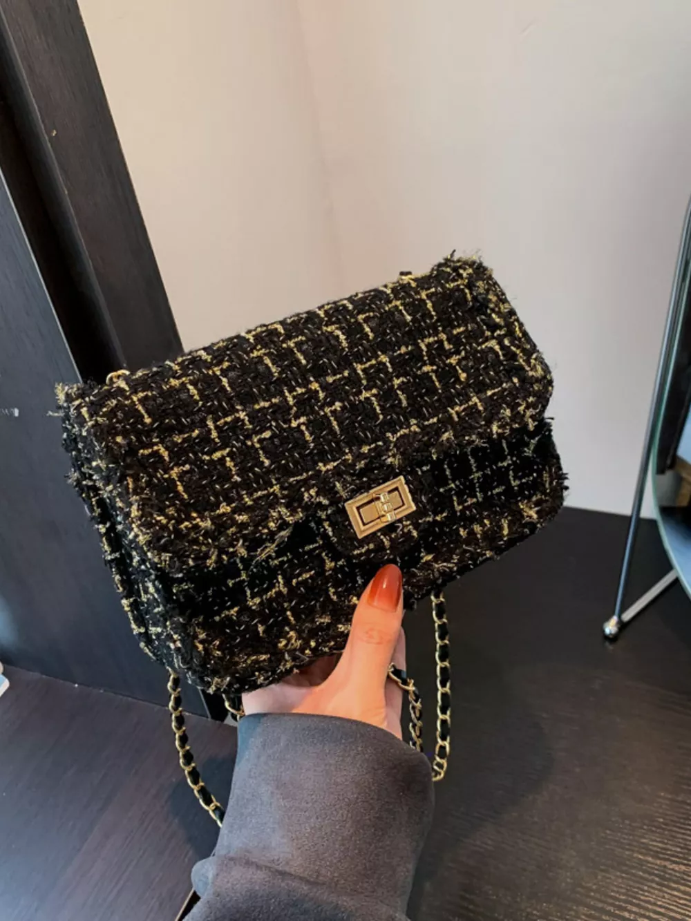 Tweed Flap Crossbody Bag, image 4