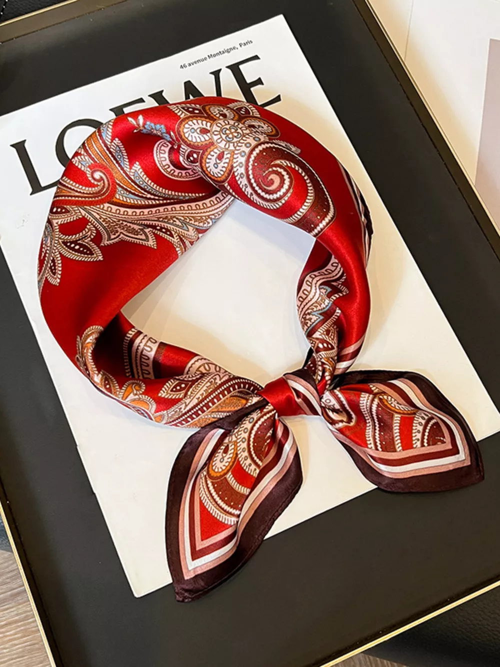 Vintage Paisley Silk Scarf, image 6