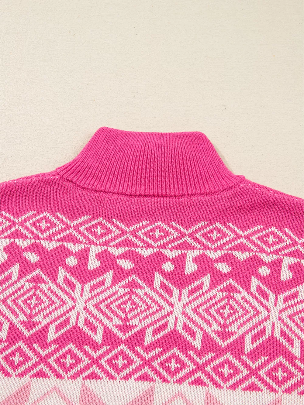 Christmas Snowflake Quarter Zip Collard Sweater, image 4