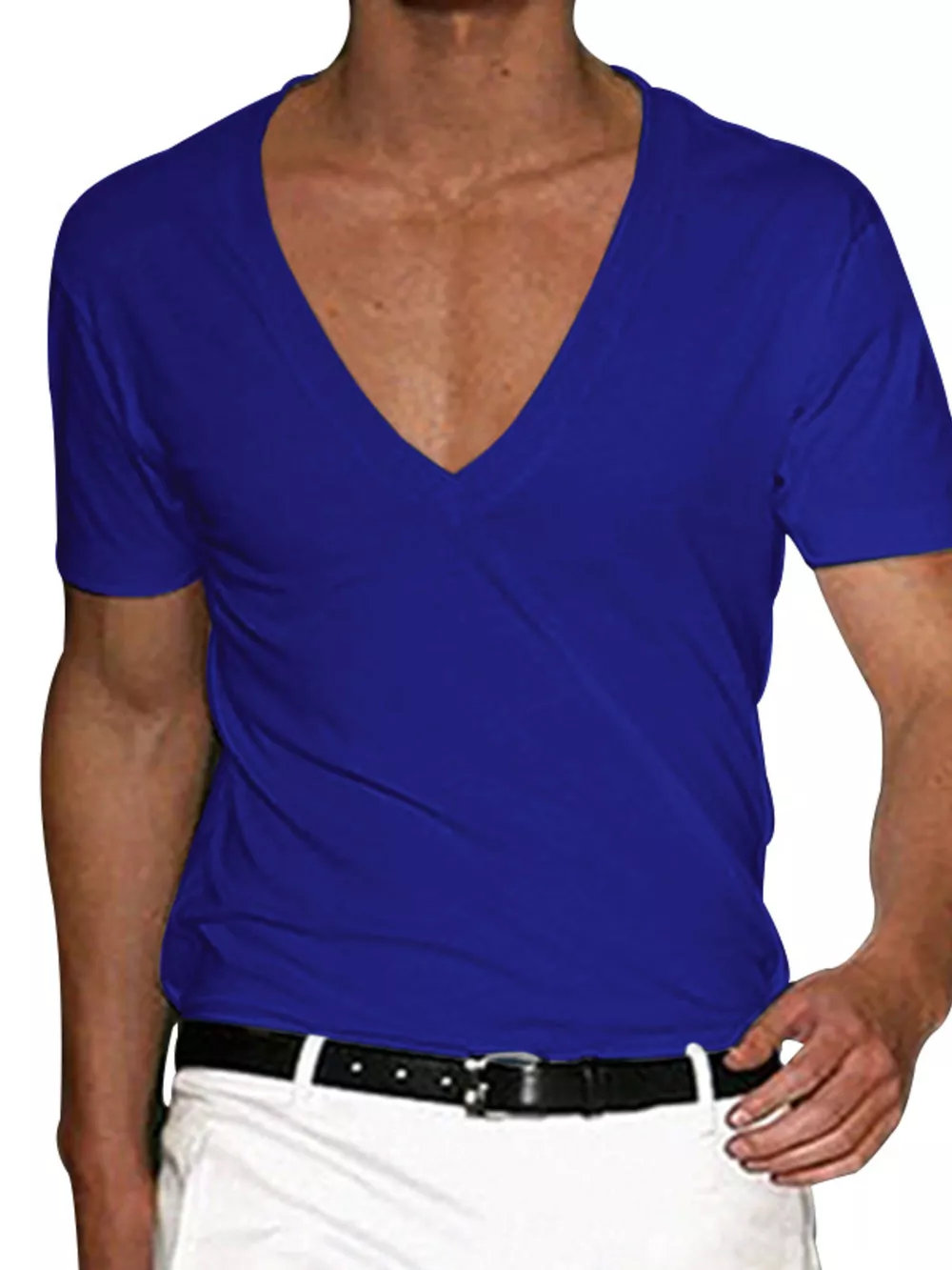 Men's Full Size Deep V-Neck T-Shirt Plus Size, image 7