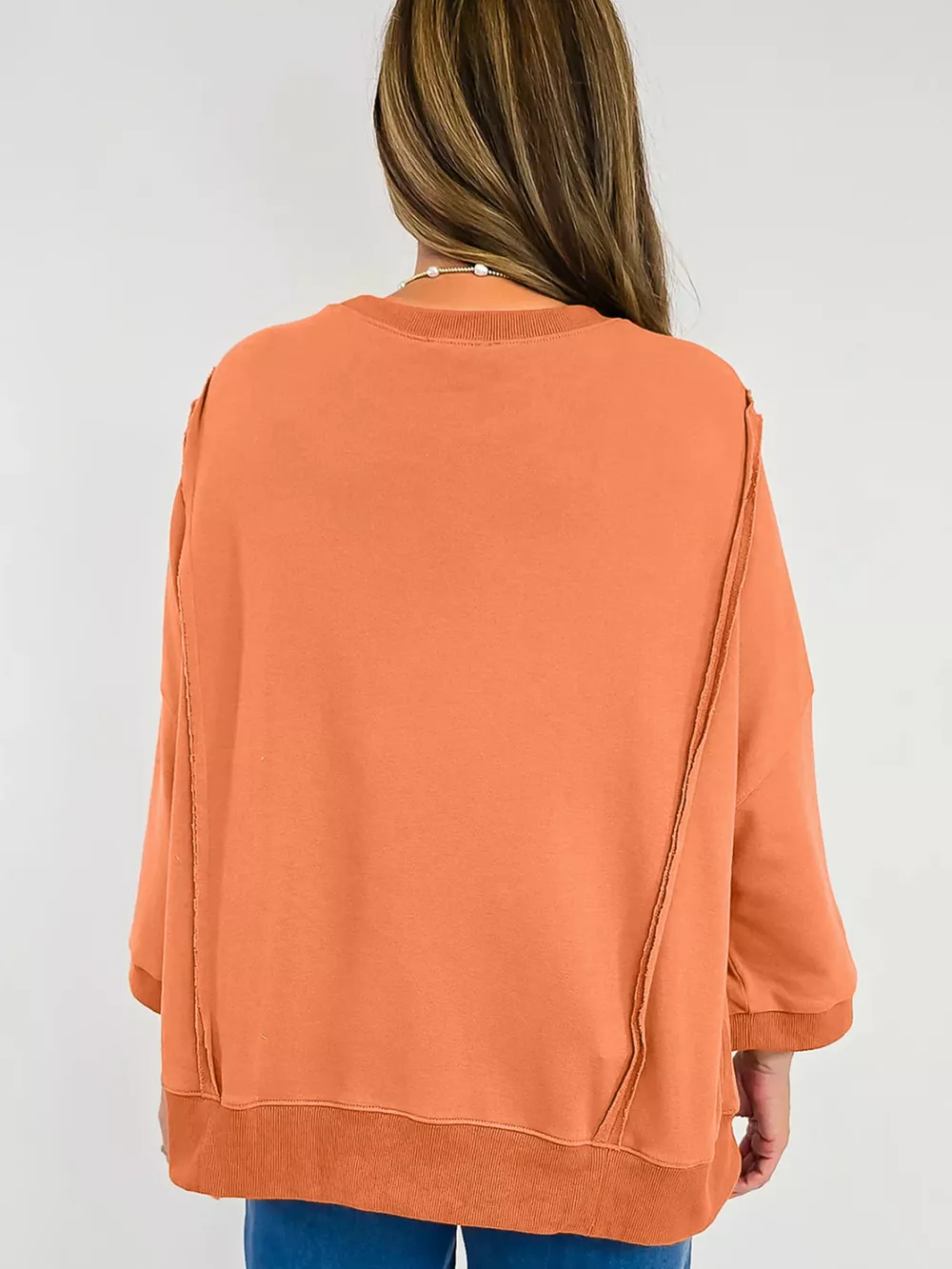 Bow Slit Round Neck Sweatshirt, image 5