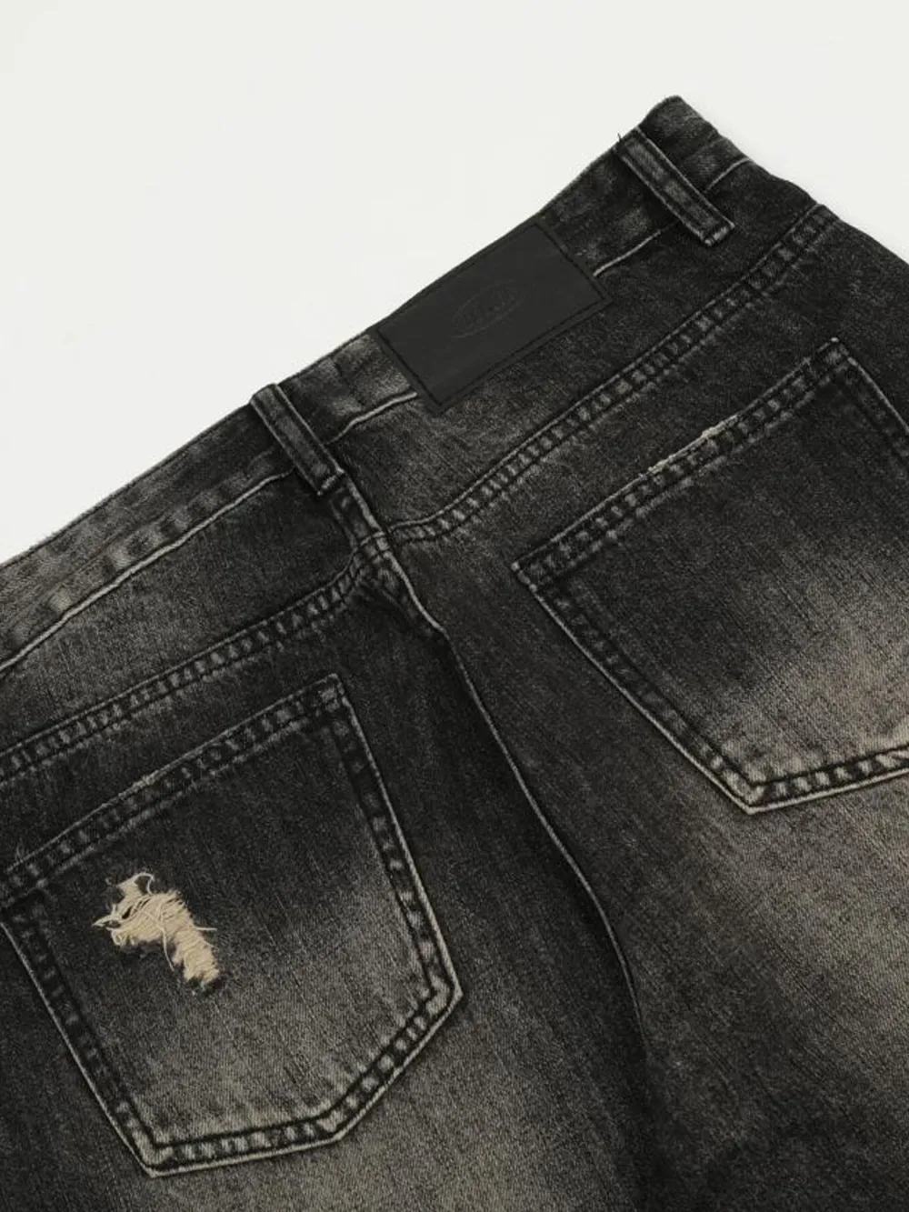 Men's Distressed Cat's Whisker Washed Bootcut Jeans, image 14