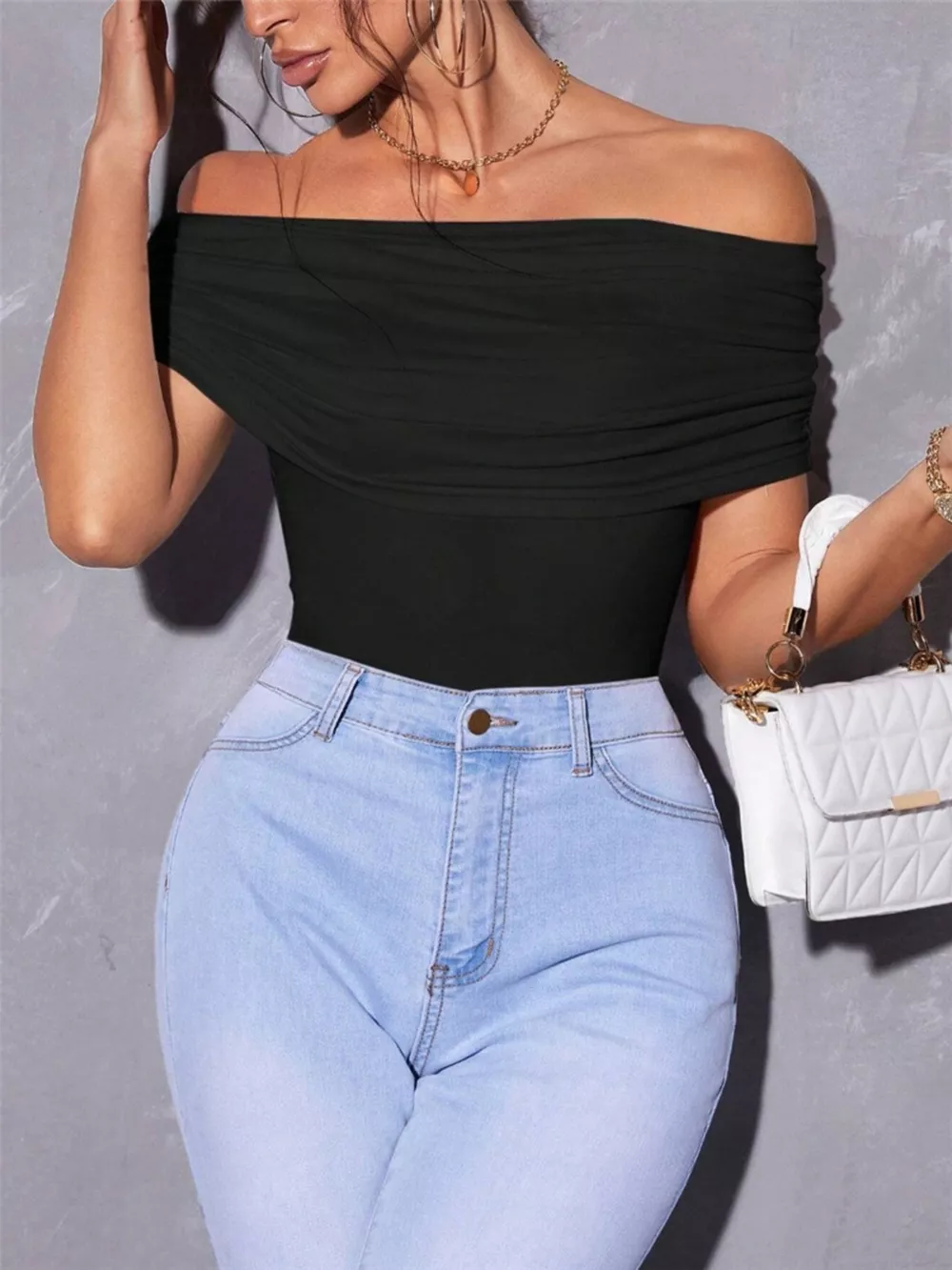 Off Shoulder Ruched T-Shirt, image 3