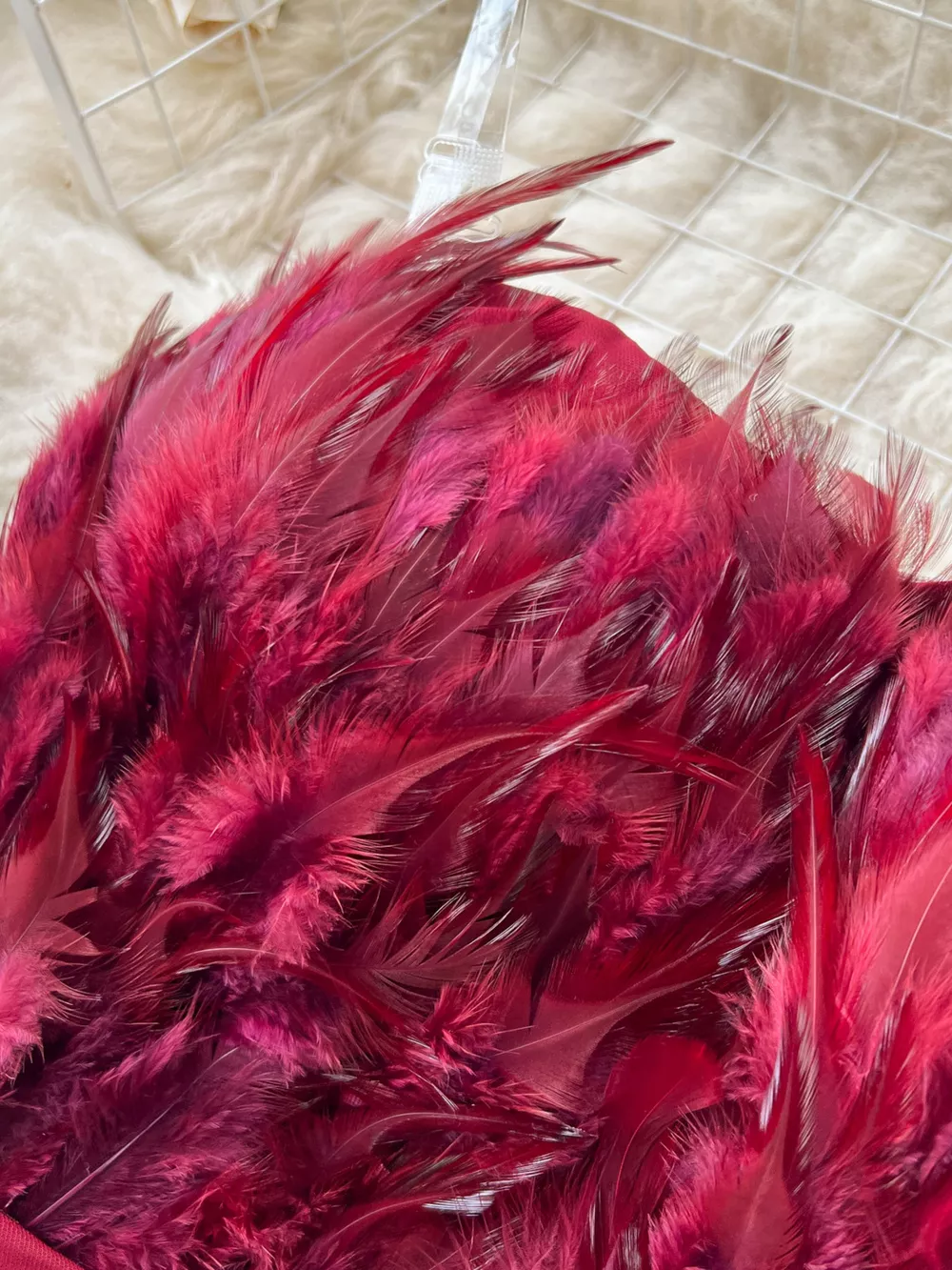 Feather Trim Strapless Wide Leg Jumpsuit, image 4