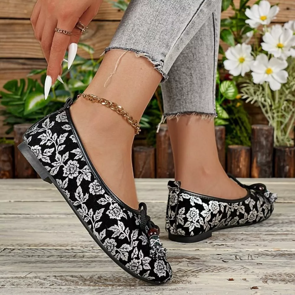 Bow Round Toe Slip-Ons, image 2