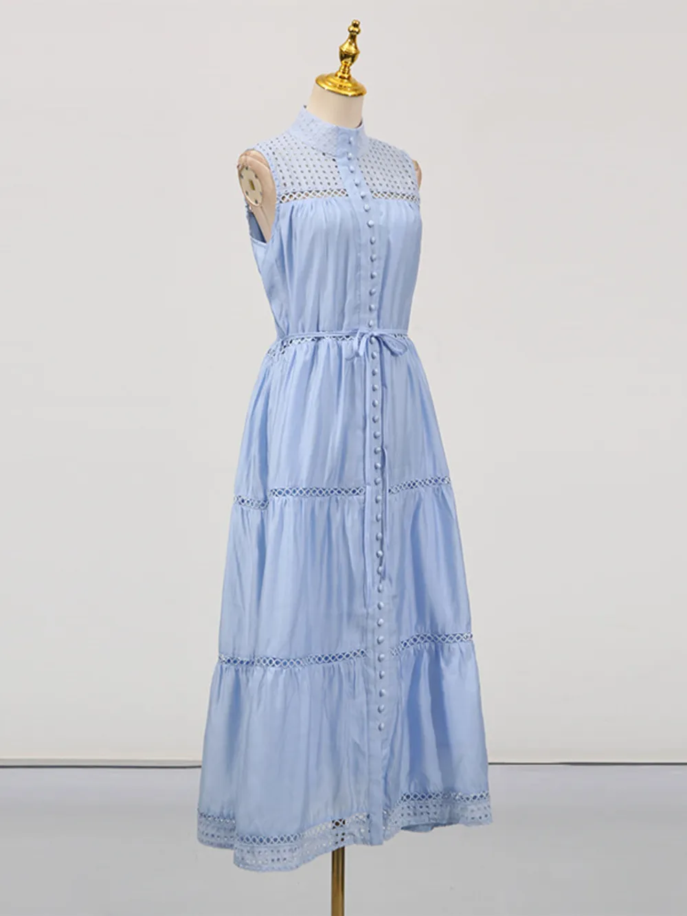 Hollow Out Sleeveless Midi Dress, image 8