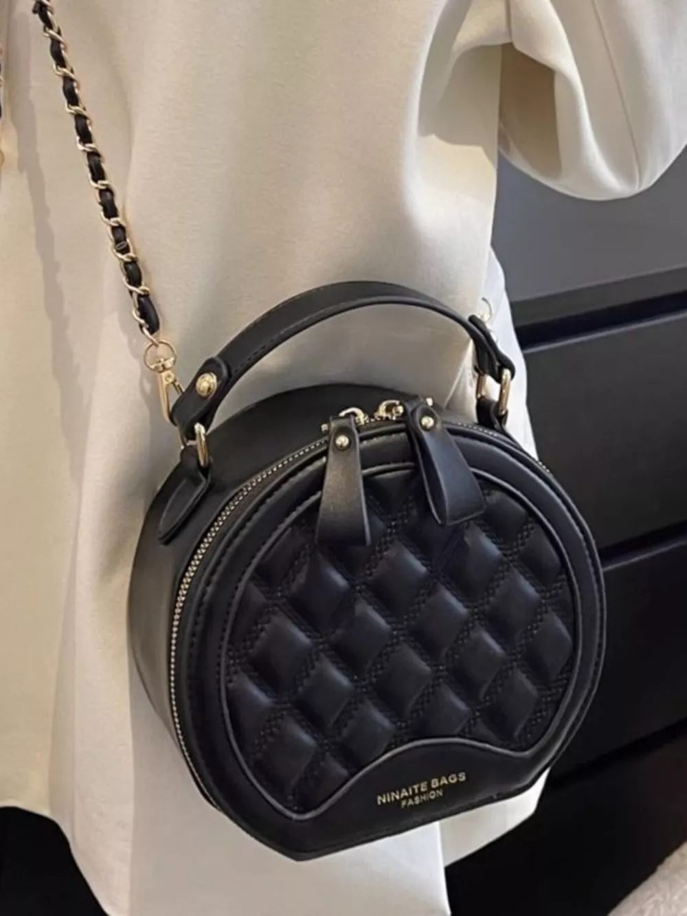 Quilted Chain Strap Crossbody Bag, image 3