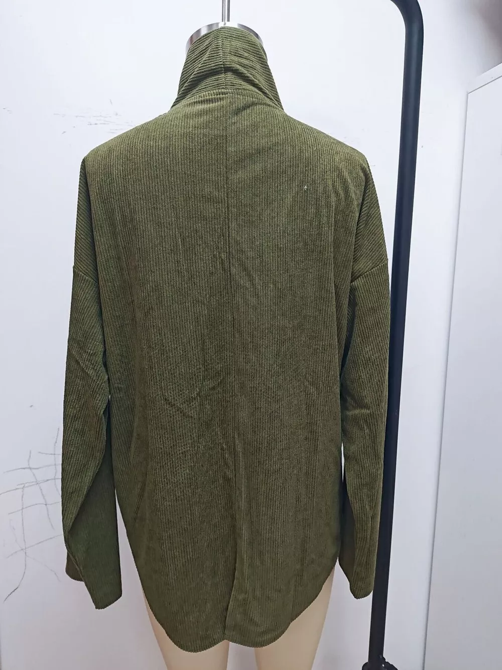 Asymmetric Button-Up Corduroy Jacket, image 6