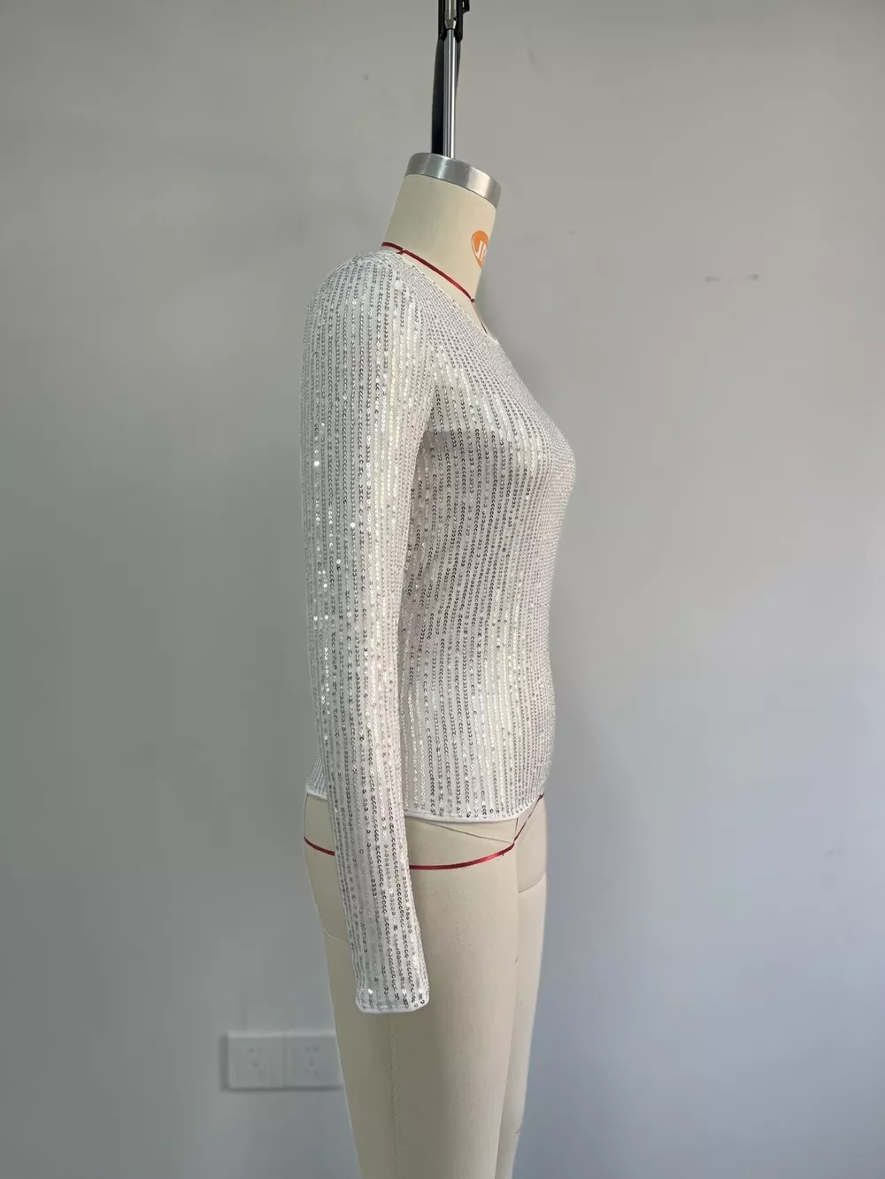 Sequin Long Sleeve Crop T-Shirt, image 17